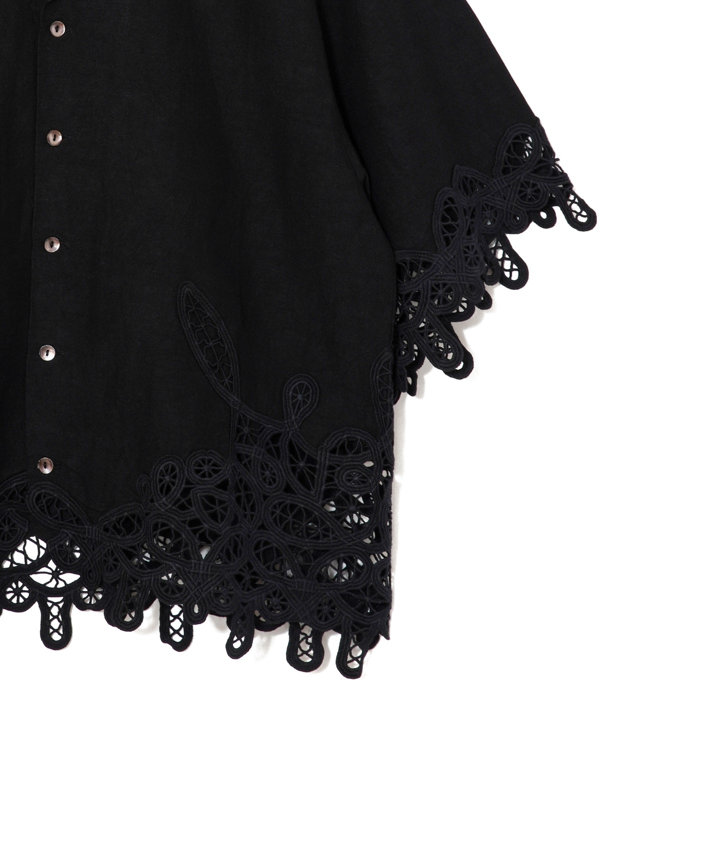 【MEN,WOMEN】LEIN バテンレースオープンカラーシャツ