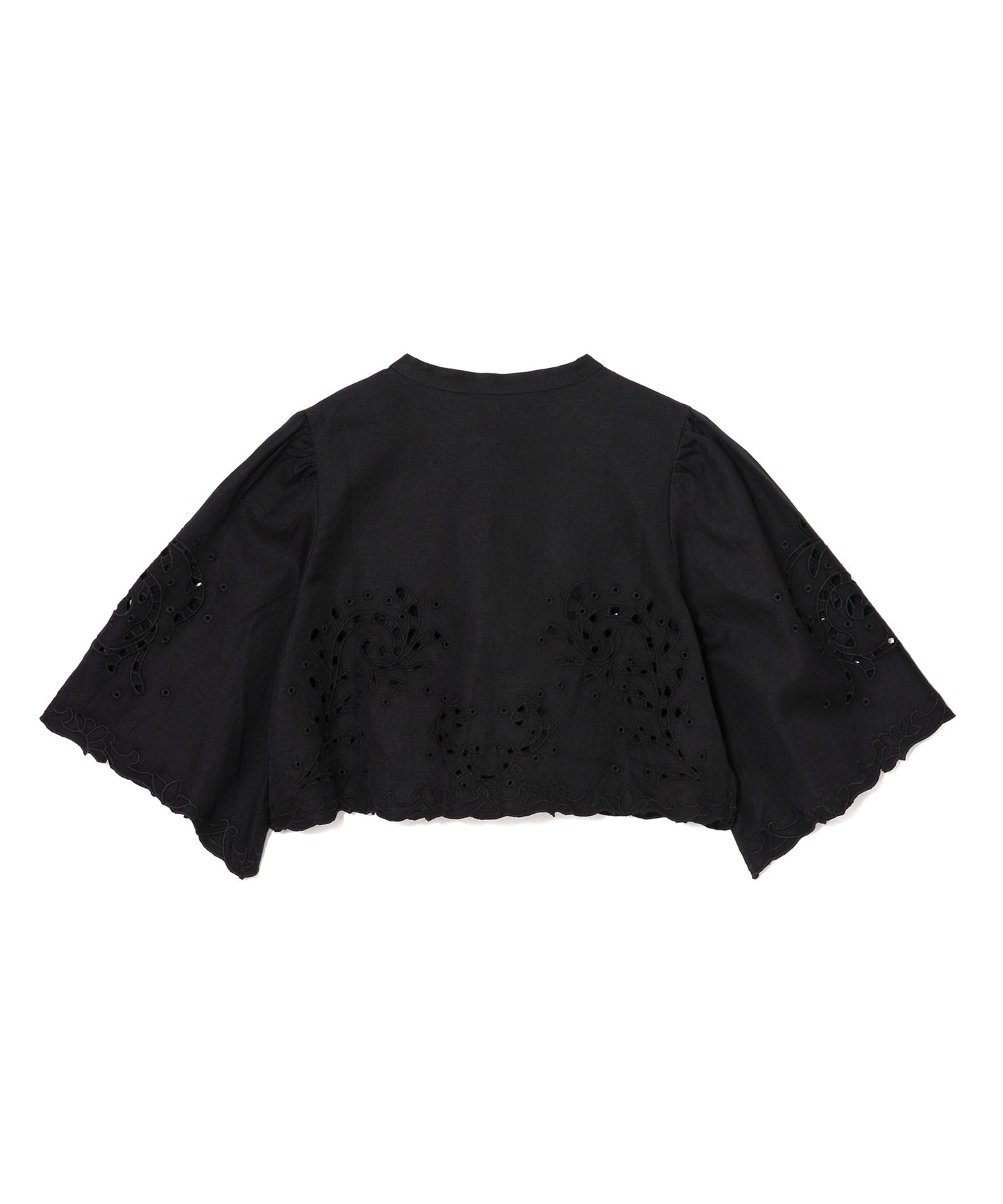 【WOMEN】LEIN コットンリネン切り抜き刺繍シャツ