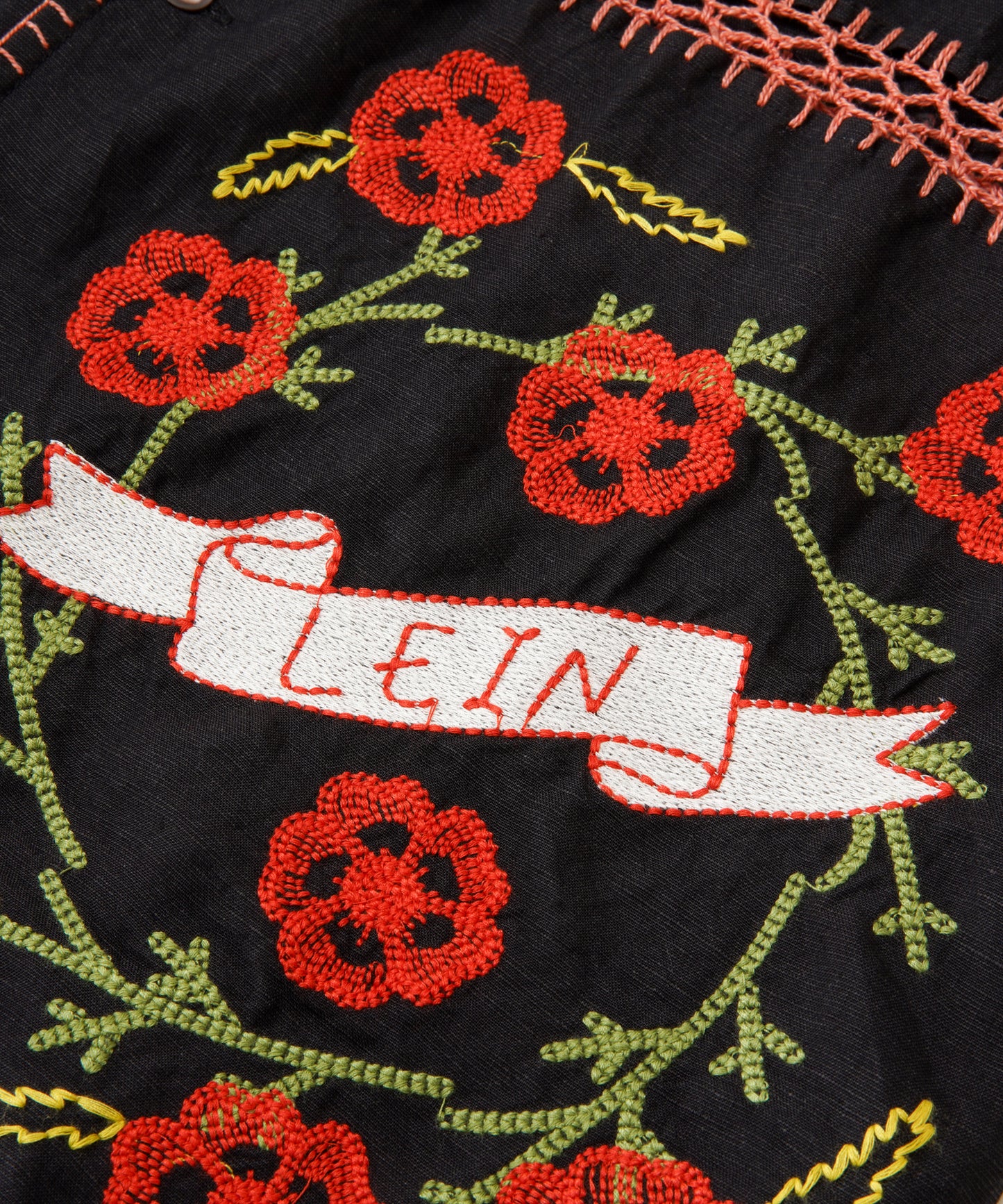 【MEN , WOMEN】LEIN / ギザコットンリネンパッチワーク刺繍シャツ