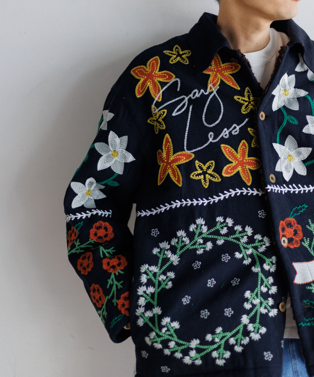 【MEN , WOMEN】LEIN ボアライナーパッチワーク刺繍ジャケット