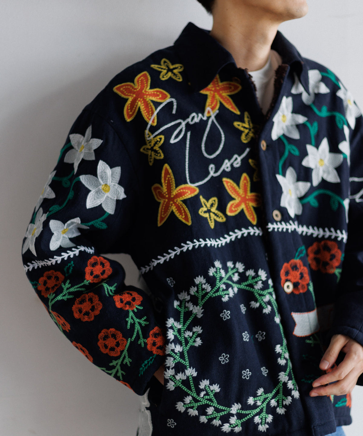 【MEN , WOMEN】LEIN ボアライナーパッチワーク刺繍ジャケット