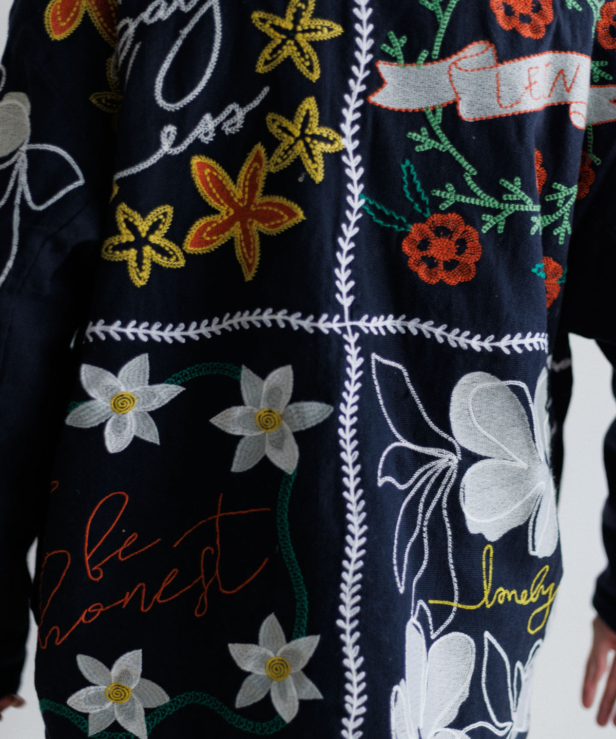 【MEN , WOMEN】LEIN ボアライナーパッチワーク刺繍ジャケット