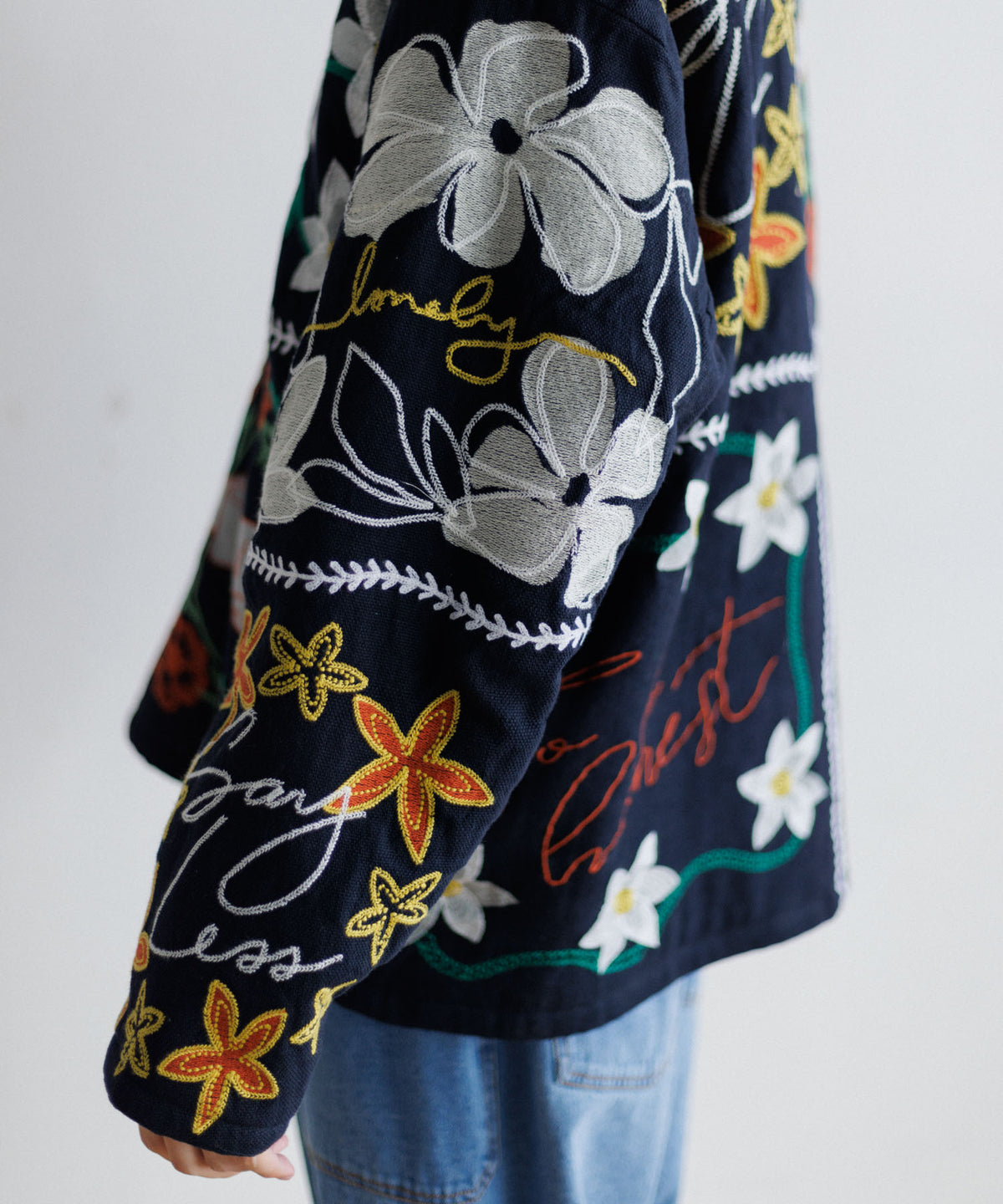 【MEN , WOMEN】LEIN ボアライナーパッチワーク刺繍ジャケット