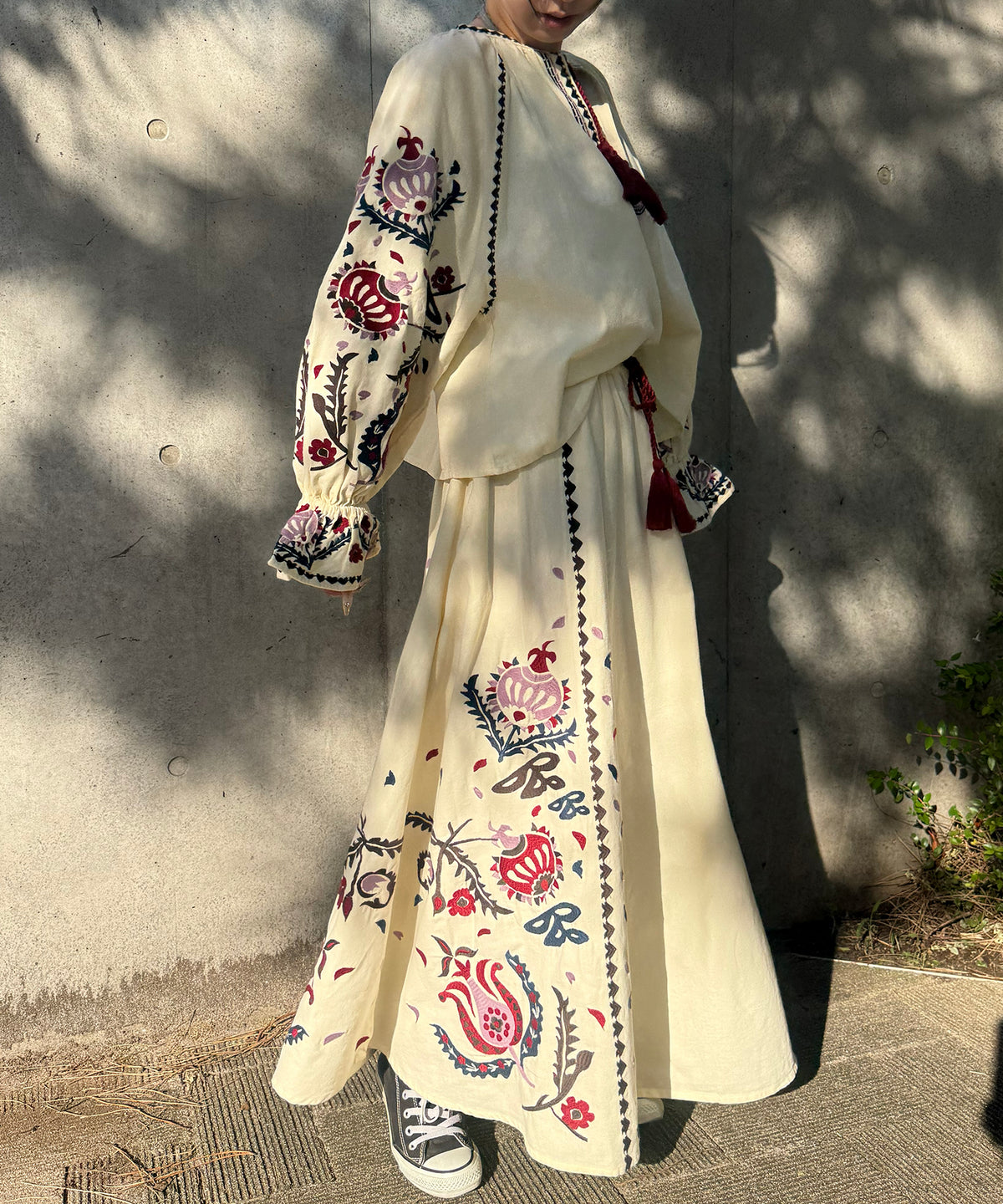 【WOMEN】LEIN / 花柄刺繍スカート