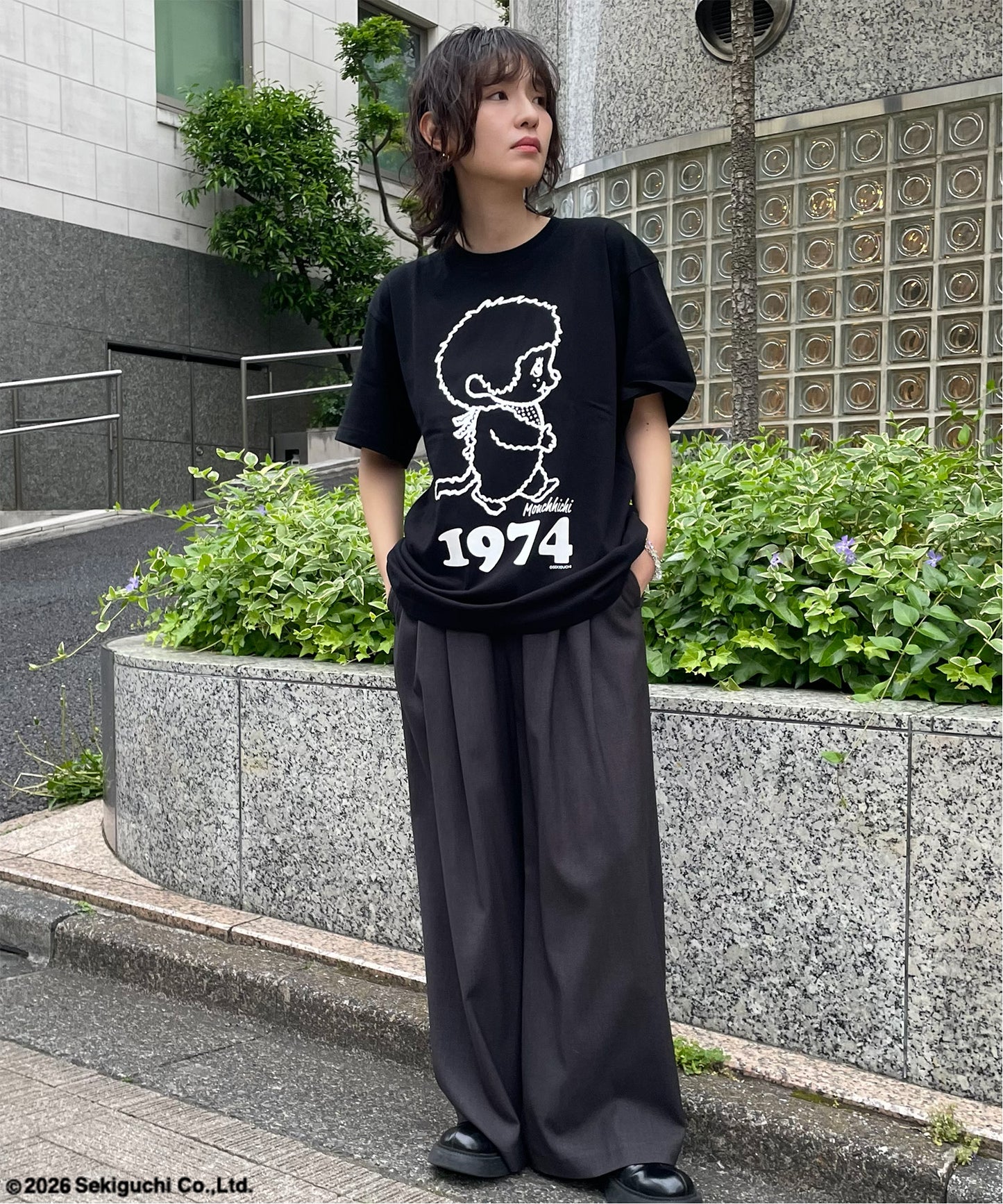 【MEN,WOMEN】モンチッチ シンプルプリントTシャツ