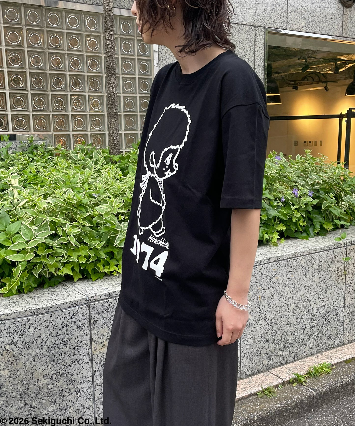 【MEN,WOMEN】モンチッチ シンプルプリントTシャツ