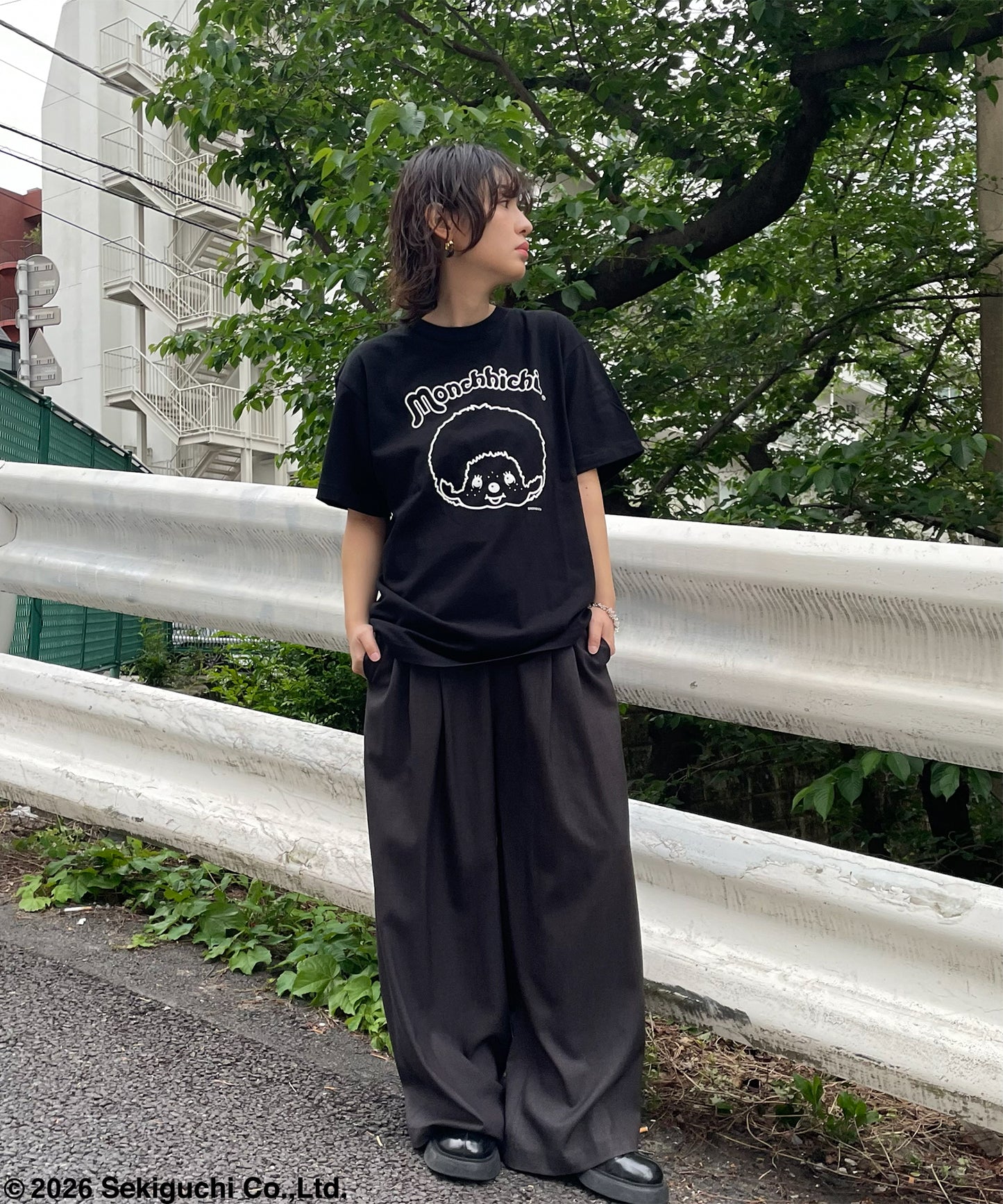 【MEN,WOMEN】モンチッチ シンプルプリントTシャツ