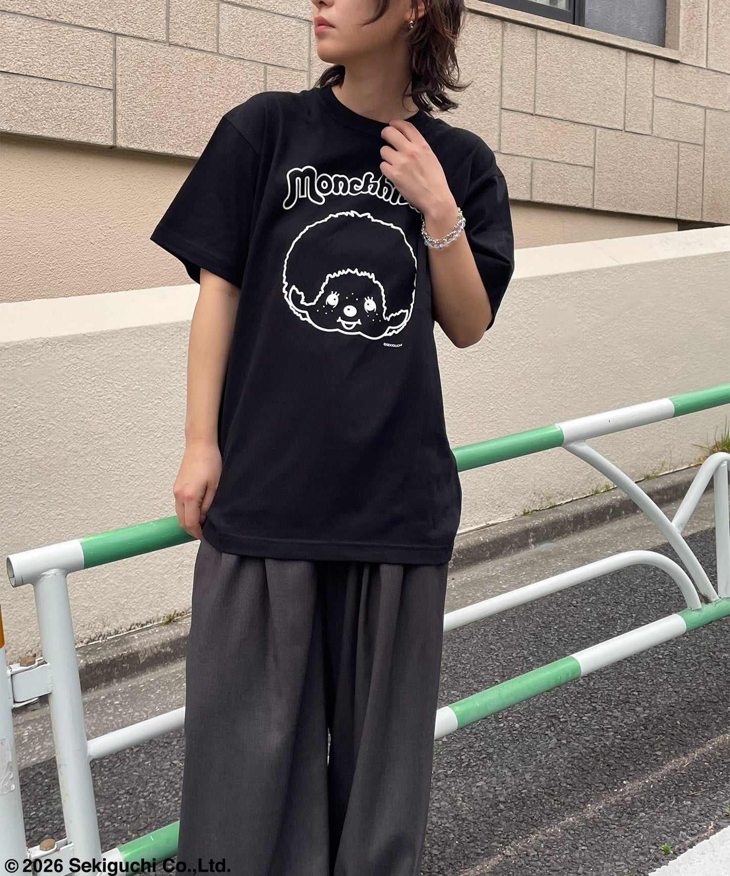 【MEN,WOMEN】モンチッチ シンプルプリントTシャツ