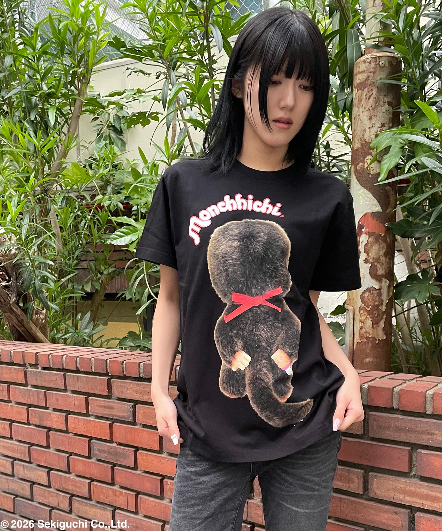 【MEN,WOMEN】モンチッチ BIGプリントTシャツ