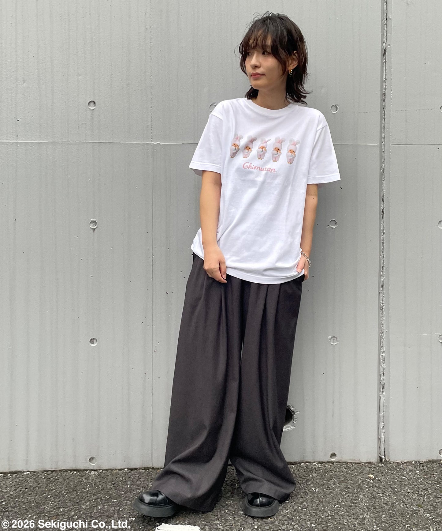 【MEN,WOMEN】モンチッチ ロゴプリントTシャツ