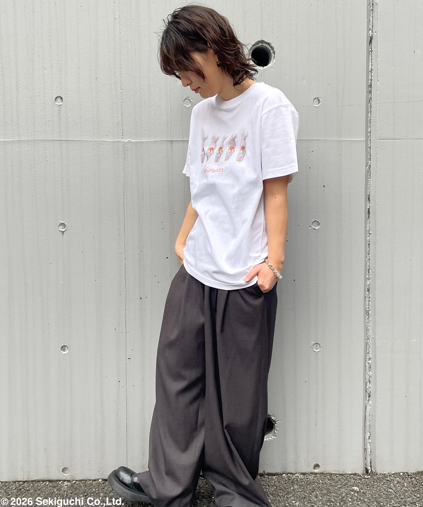【MEN,WOMEN】モンチッチ ロゴプリントTシャツ