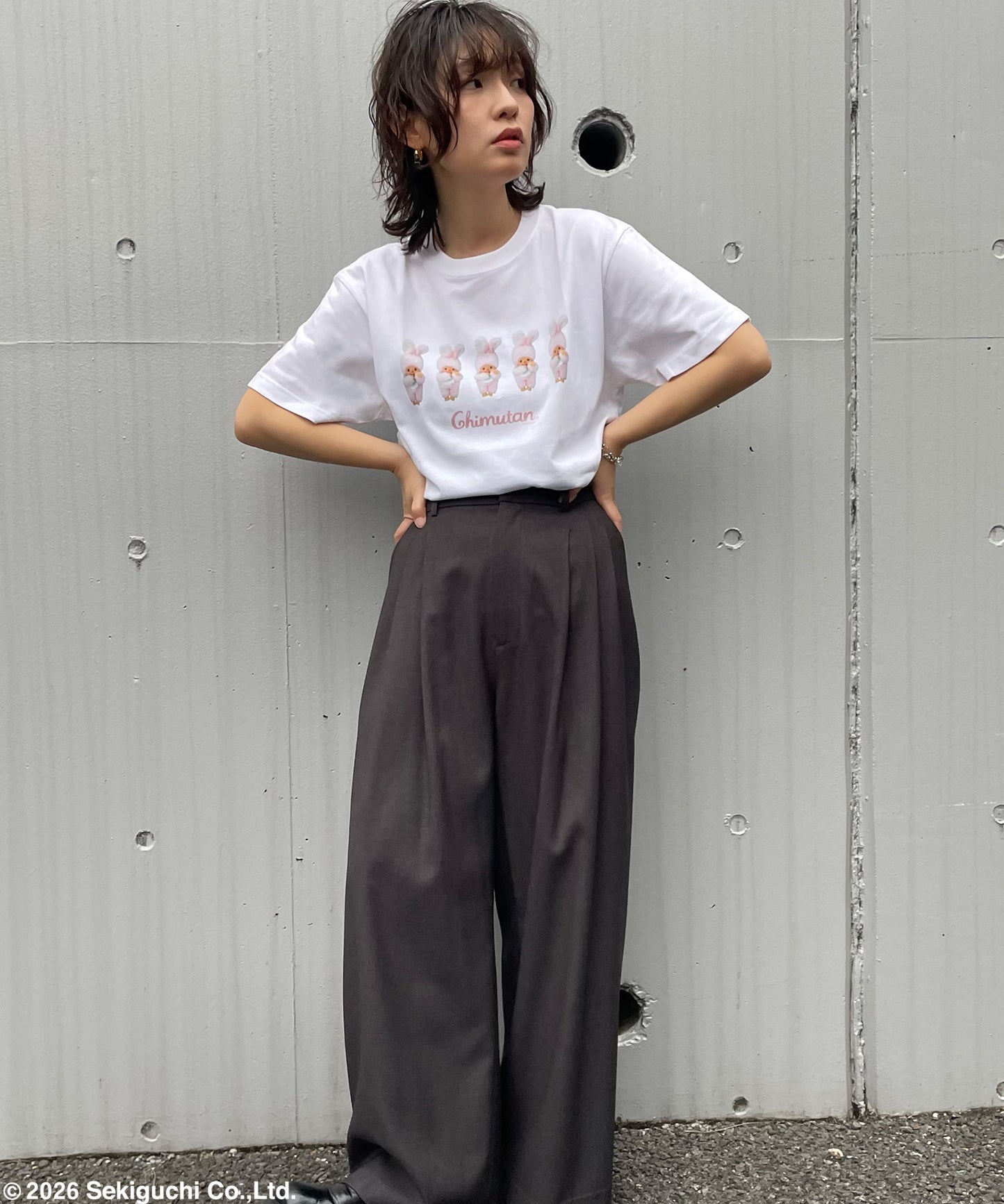 【MEN,WOMEN】モンチッチ ロゴプリントTシャツ