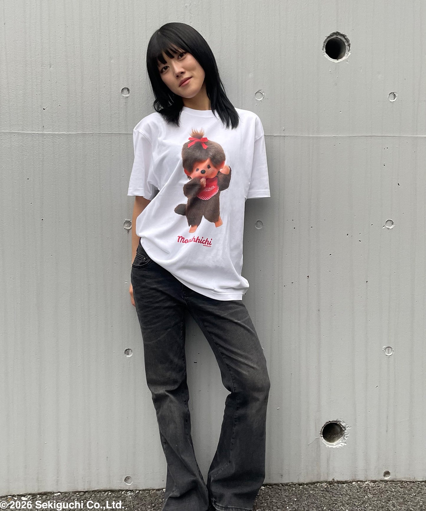 【MEN,WOMEN】モンチッチ BIGプリントTシャツ