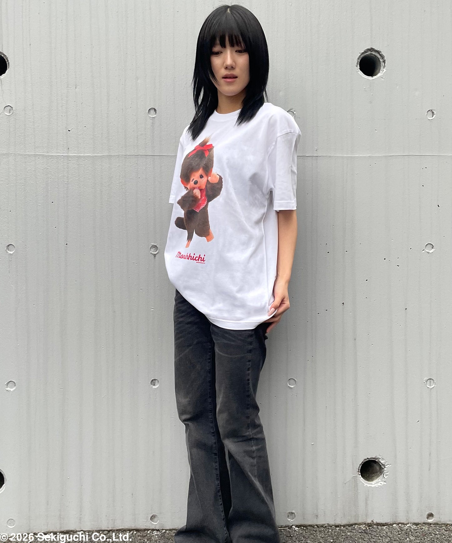 【MEN,WOMEN】モンチッチ BIGプリントTシャツ