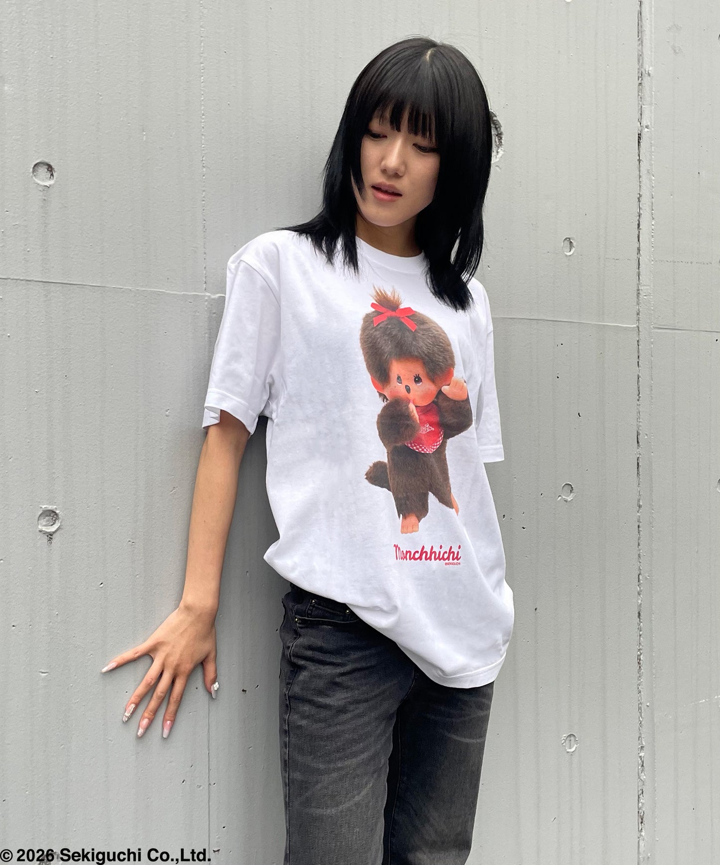 【MEN,WOMEN】モンチッチ BIGプリントTシャツ