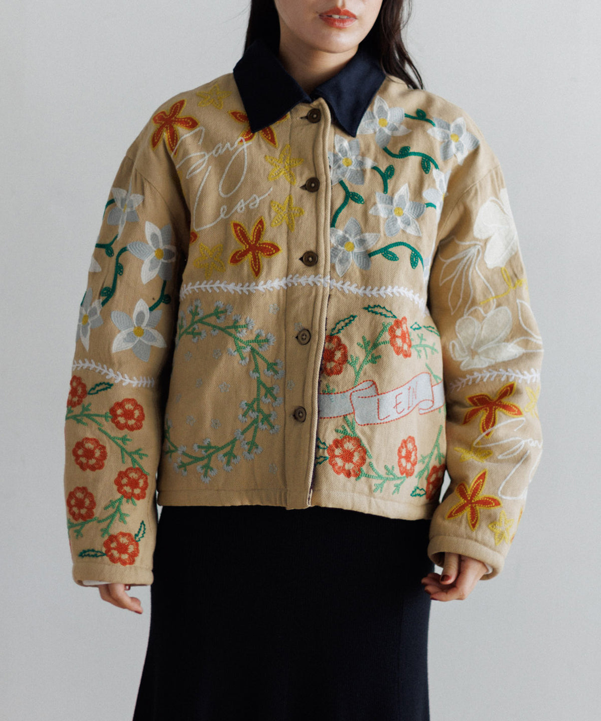 【MEN , WOMEN】LEIN ボアライナーパッチワーク刺繍ジャケット