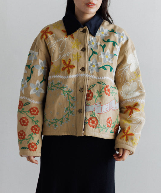 【MEN , WOMEN】LEIN ボアライナーパッチワーク刺繍ジャケットの写真