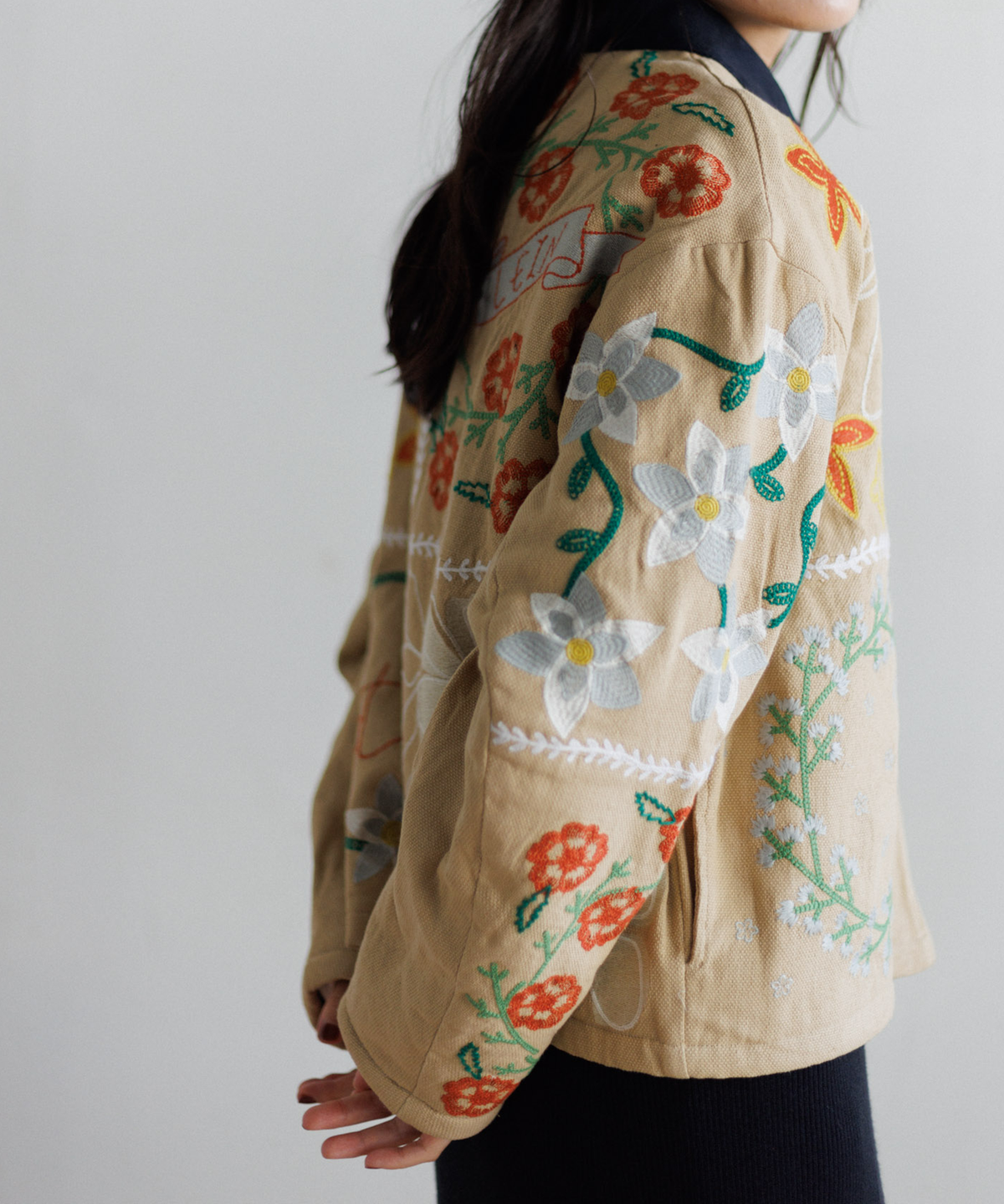 【MEN , WOMEN】LEIN ボアライナーパッチワーク刺繍ジャケット