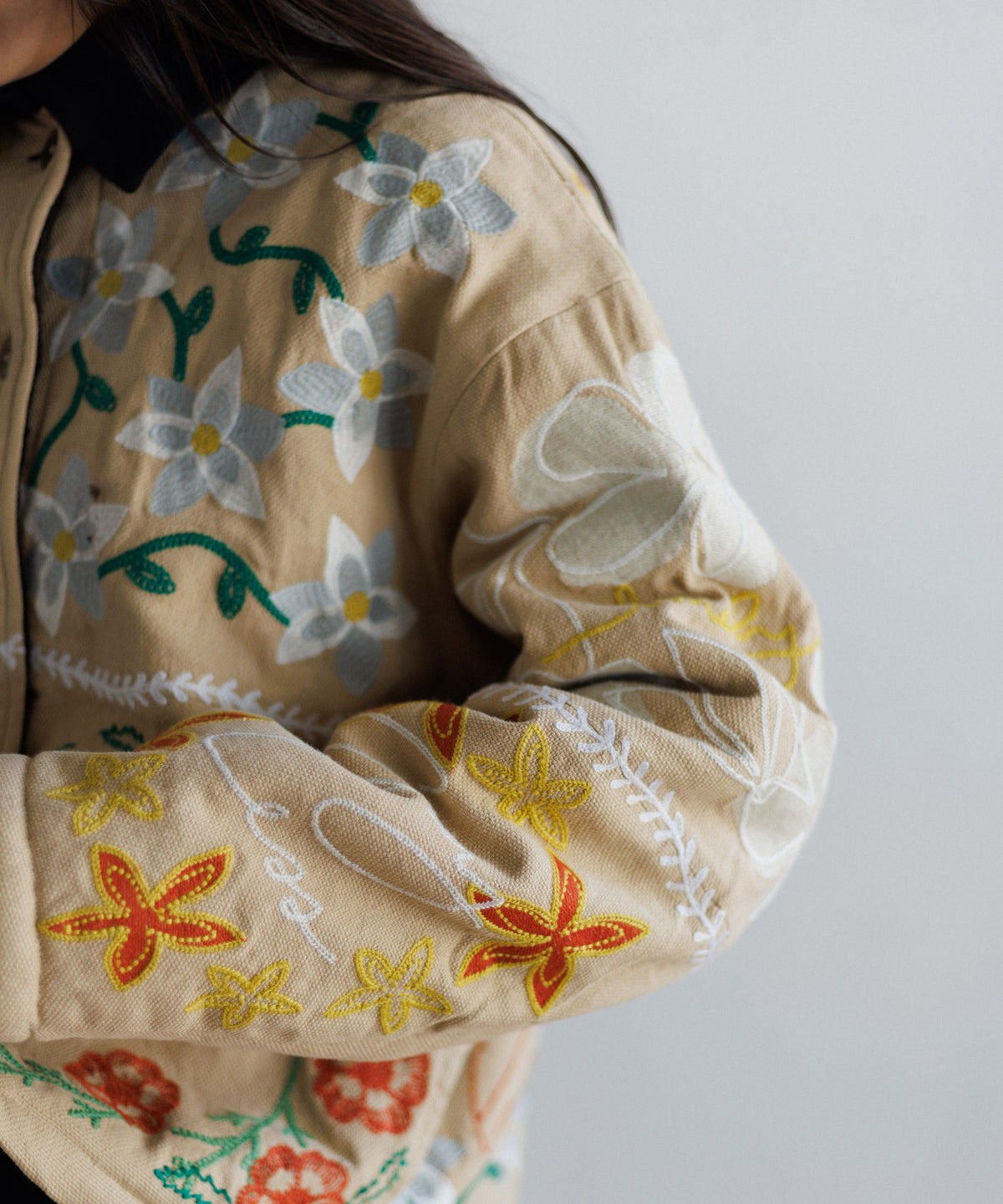【MEN , WOMEN】LEIN ボアライナーパッチワーク刺繍ジャケット