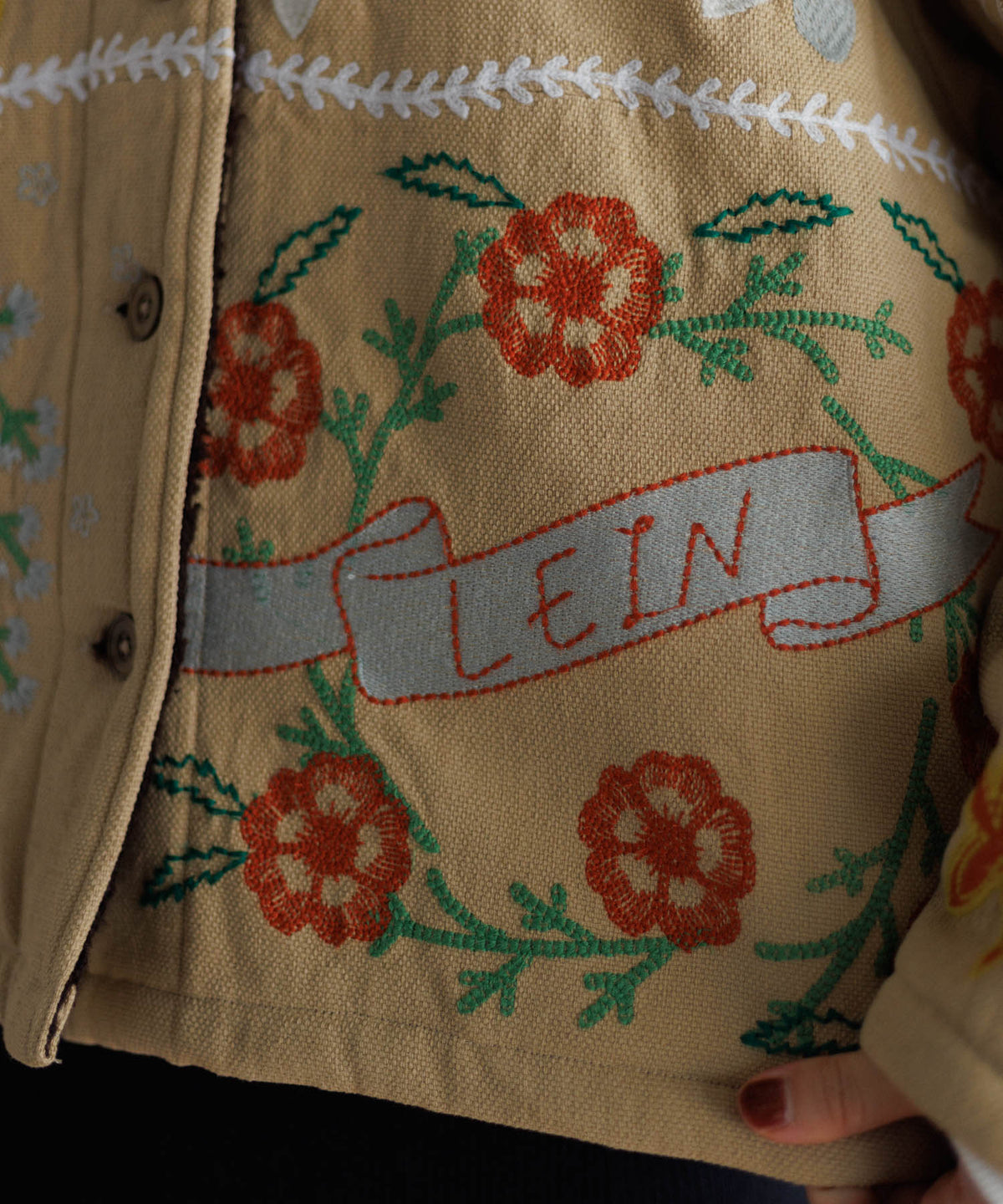 【MEN , WOMEN】LEIN ボアライナーパッチワーク刺繍ジャケット