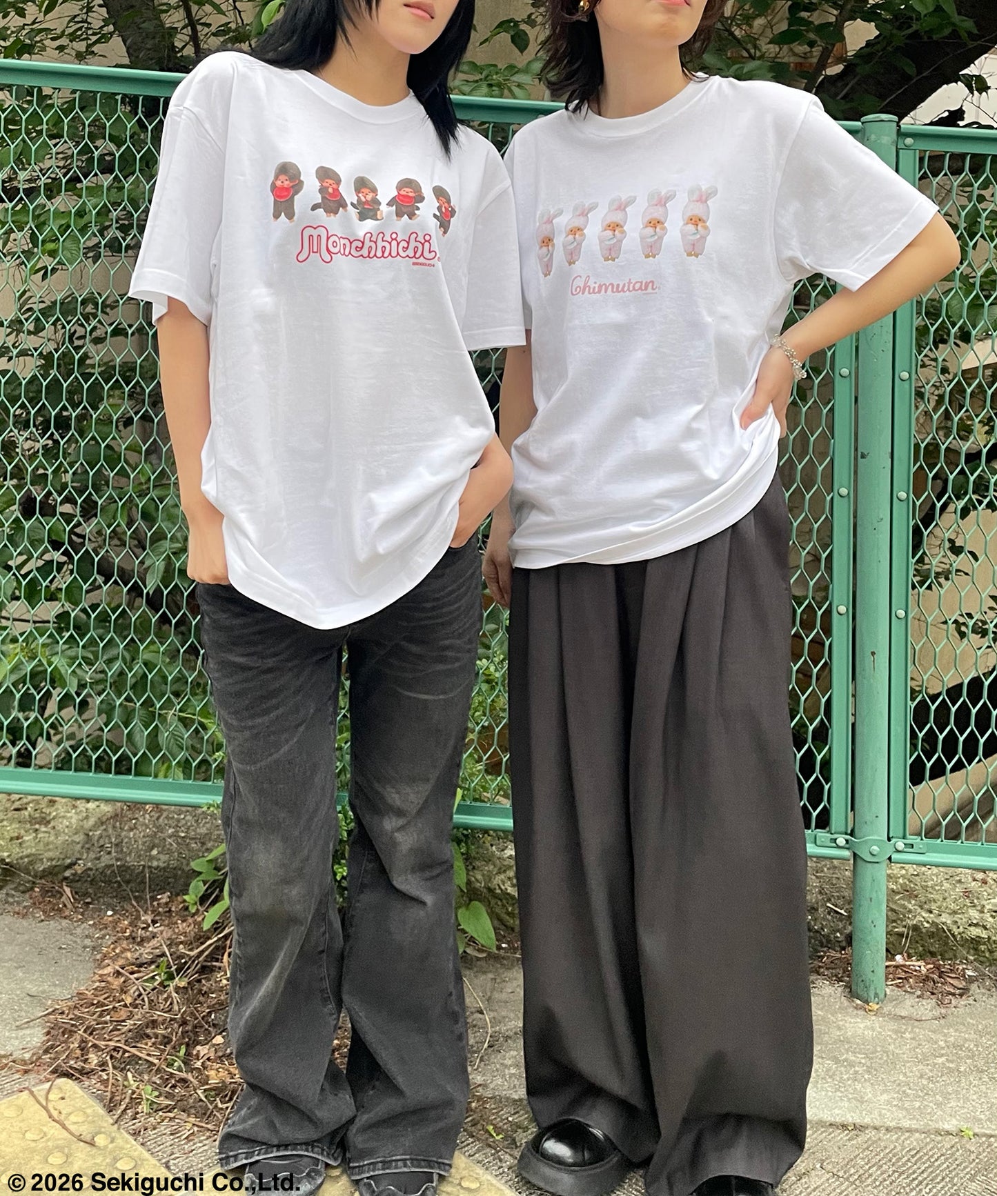 【MEN,WOMEN】モンチッチ ロゴプリントTシャツ