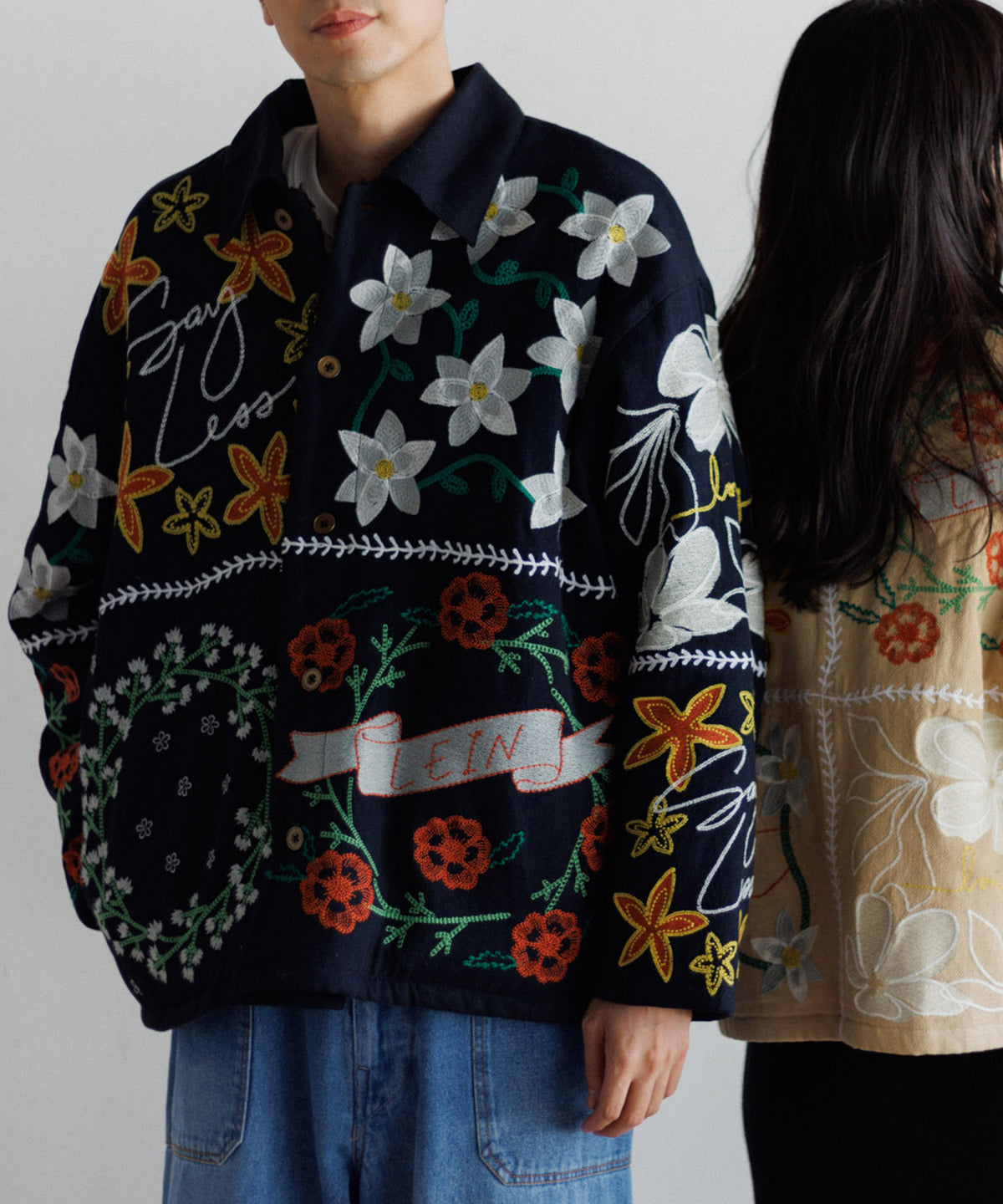 【MEN , WOMEN】LEIN ボアライナーパッチワーク刺繍ジャケット