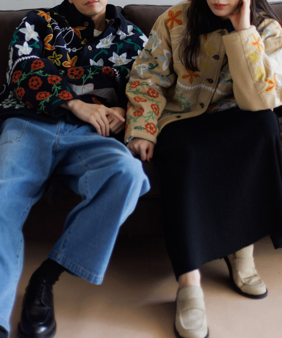 【MEN , WOMEN】LEIN ボアライナーパッチワーク刺繍ジャケット