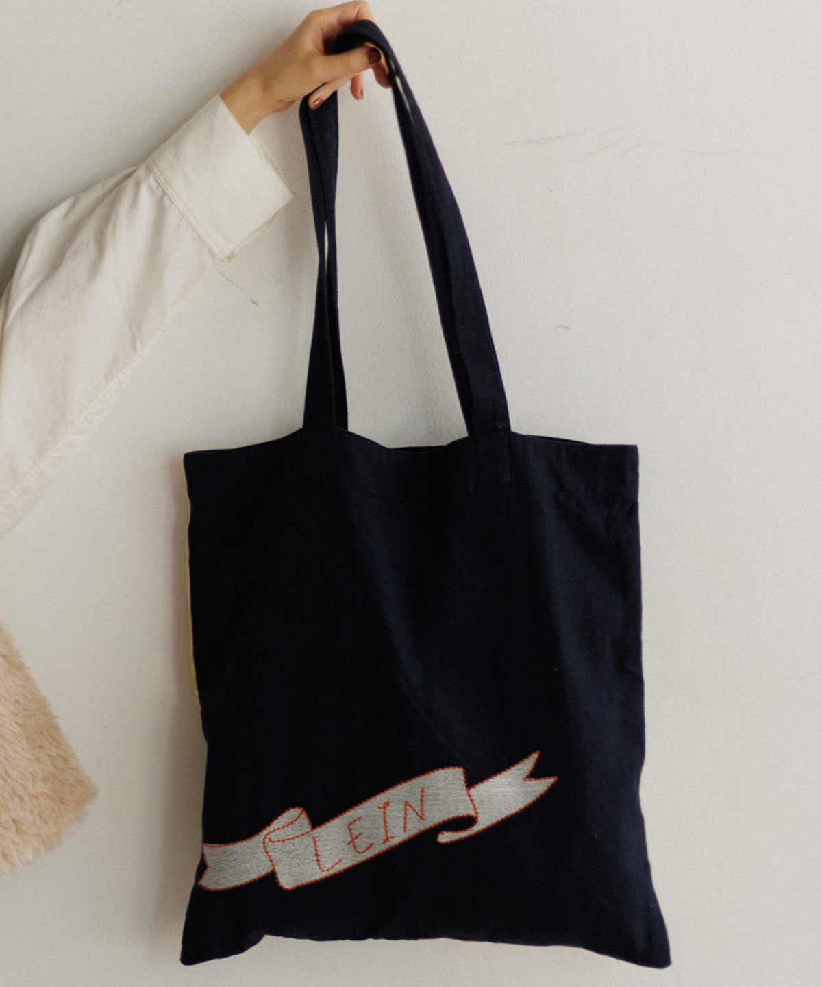 【MEN , WOMEN】LEIN Wフェイスパッチワーク刺繍トートバッグ