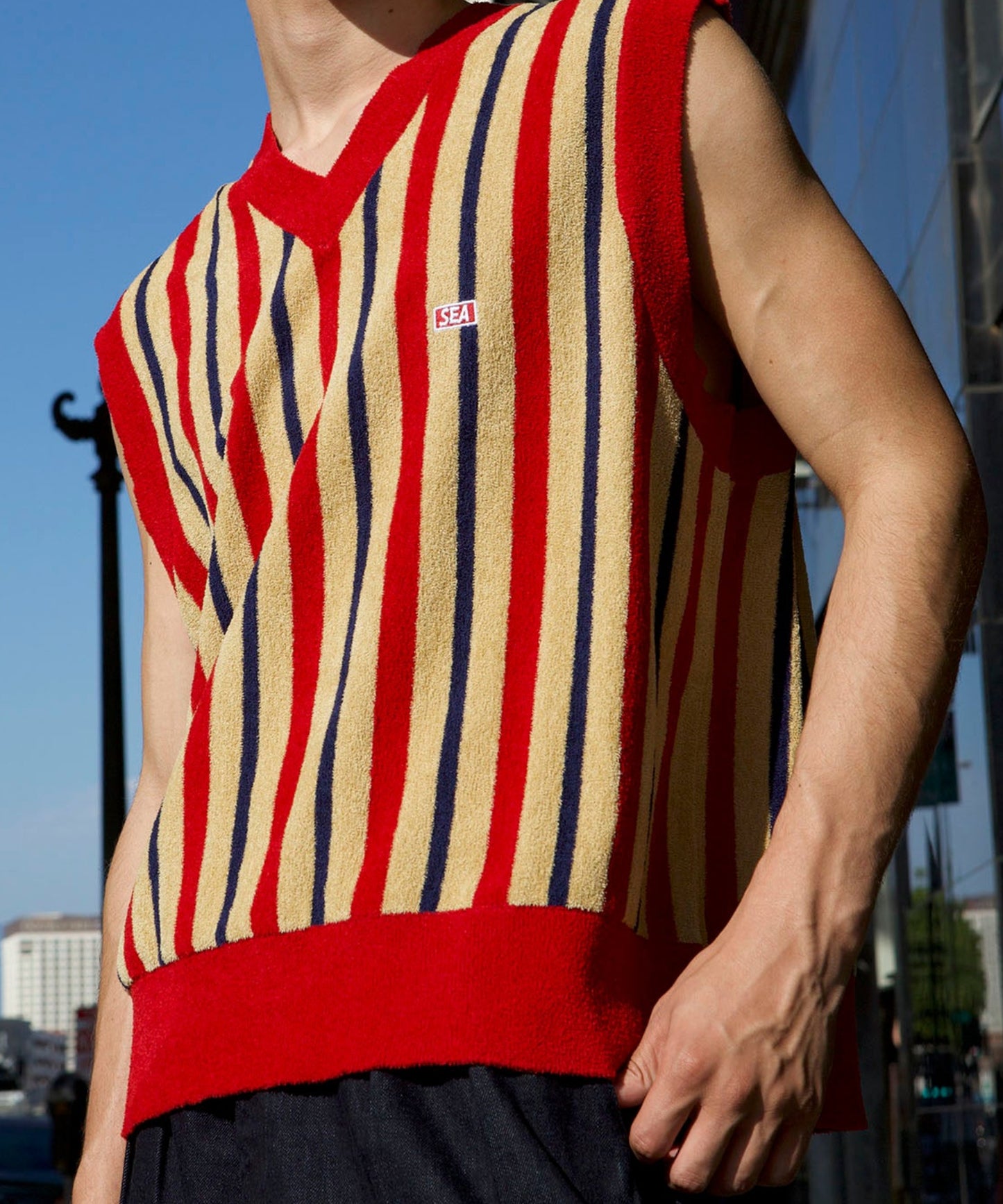 【MEN , WOMEN】WDS x nestwell NERVE ST < SEA Over Sized Vest ST >