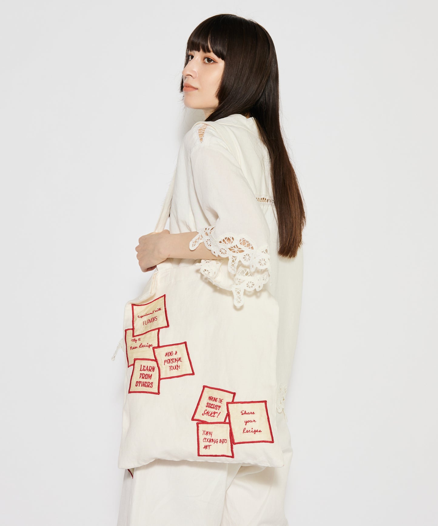 【MEN , WOMEN】LEIN / アップリケ刺繍トートバッグ