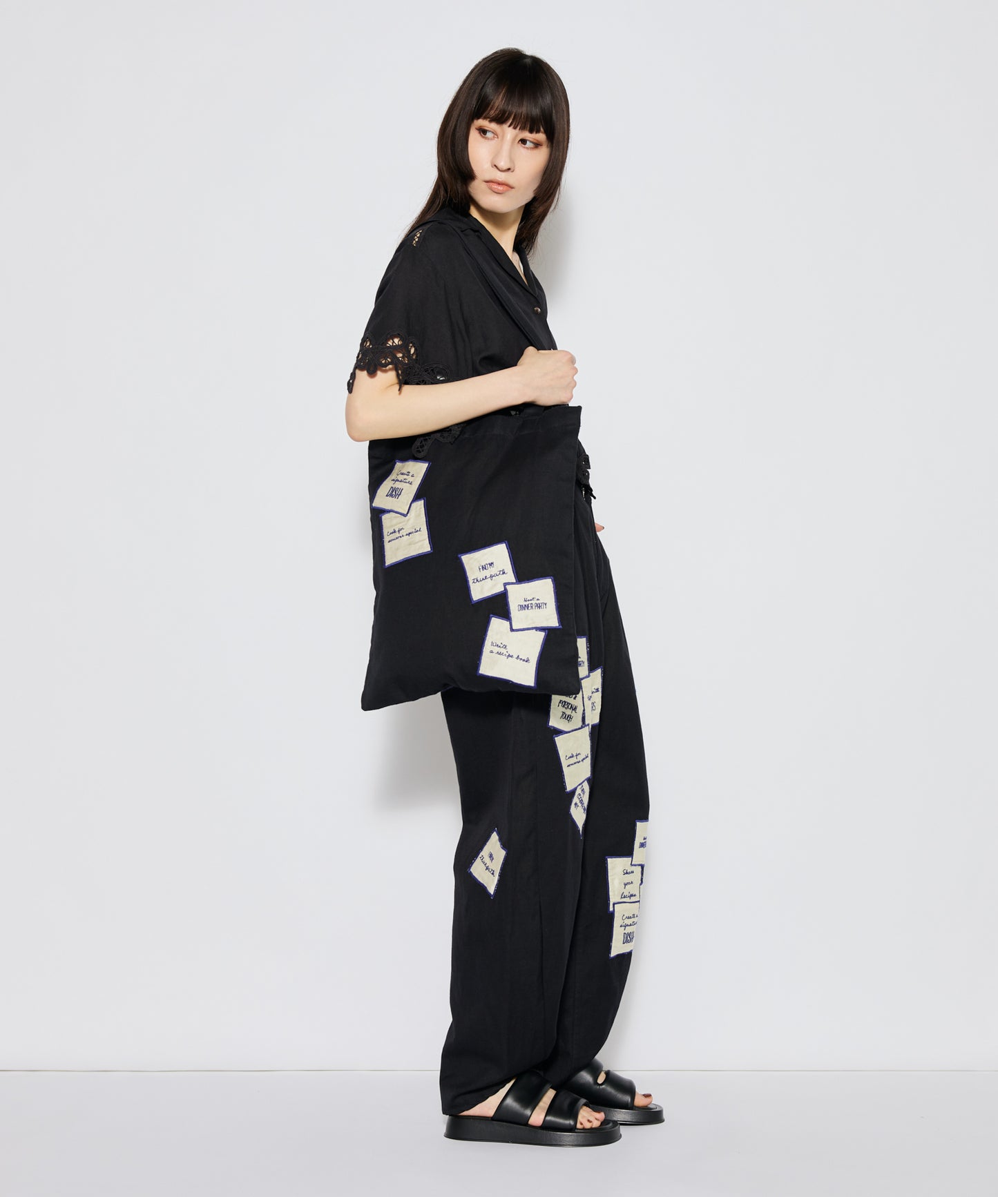 【MEN , WOMEN】LEIN / アップリケ刺繍トートバッグ