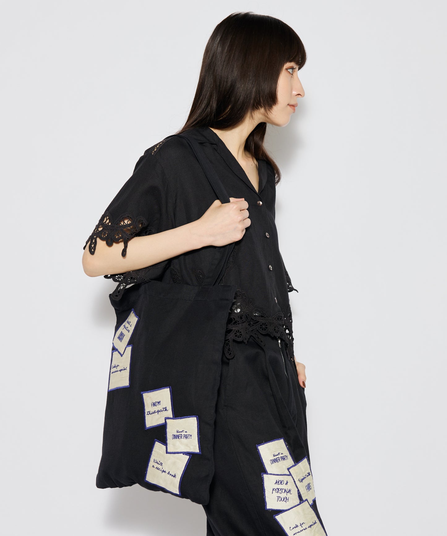 【MEN , WOMEN】LEIN / アップリケ刺繍トートバッグ