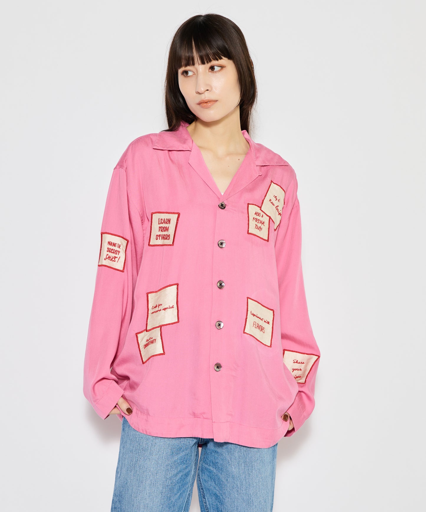 【MEN , WOMEN】LEIN / アップリケ刺繍シャツ