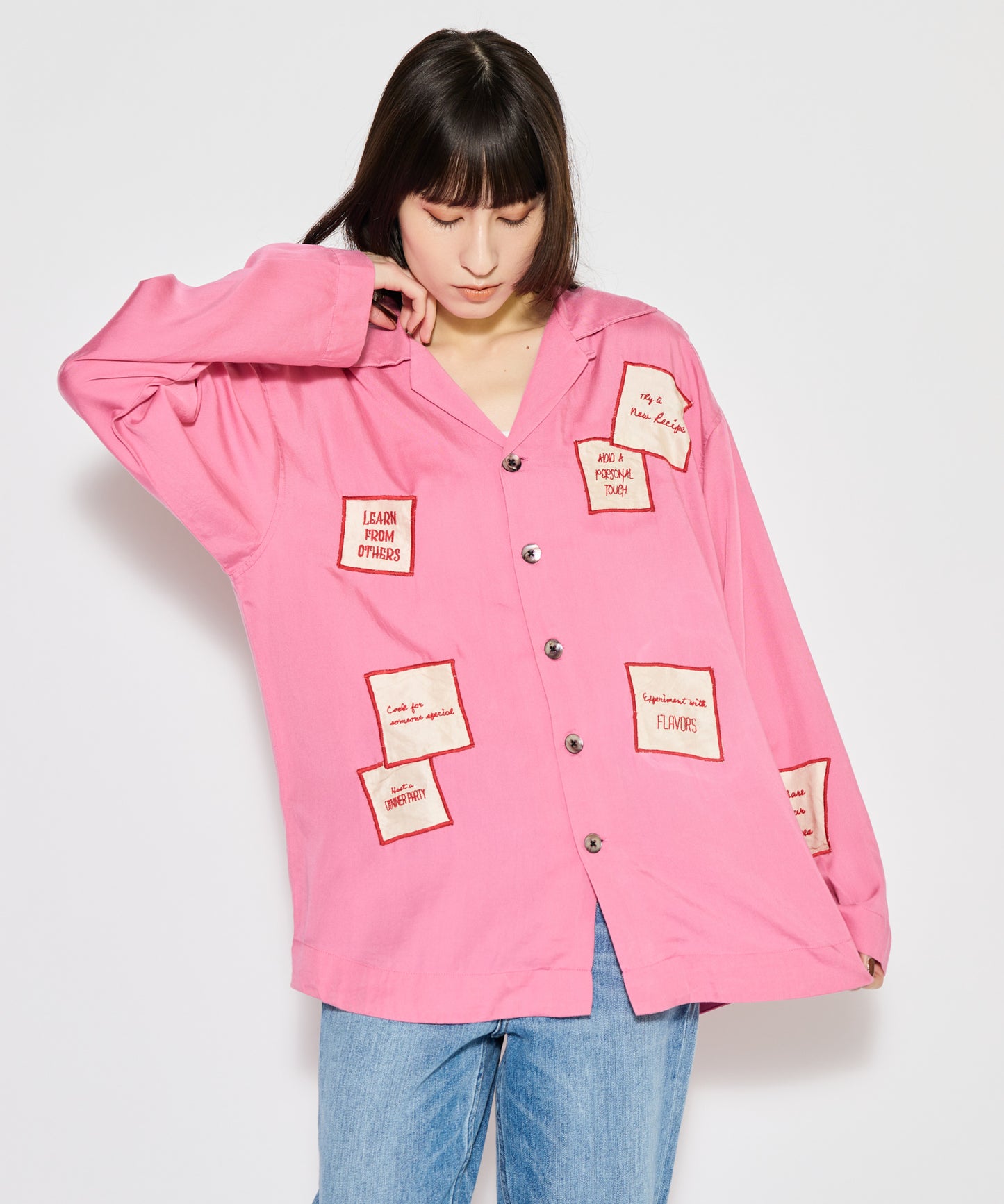 【MEN , WOMEN】LEIN / アップリケ刺繍シャツ