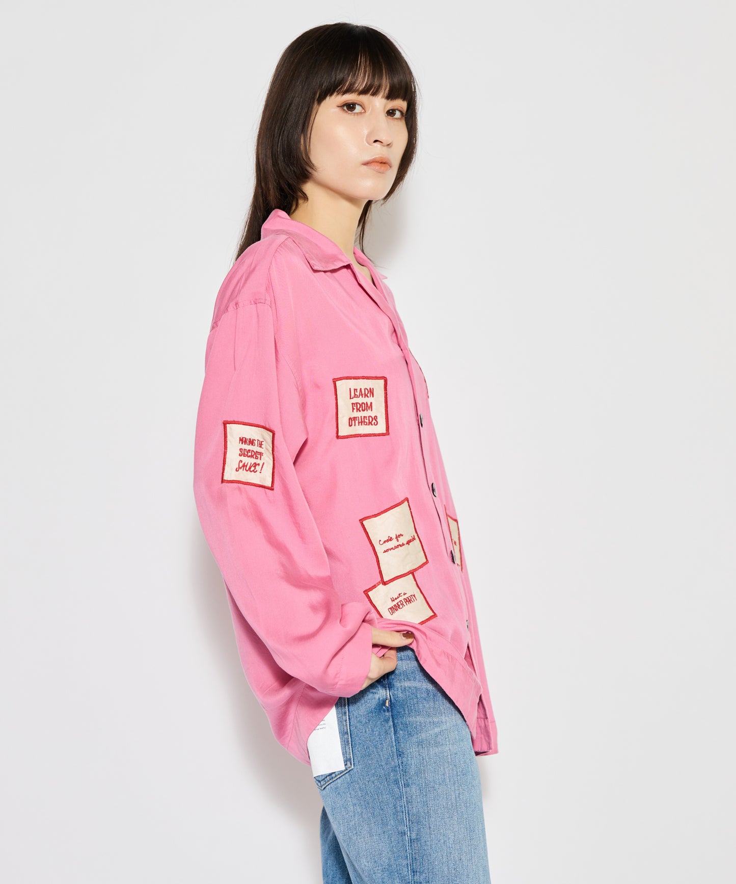 【MEN , WOMEN】LEIN / アップリケ刺繍シャツ