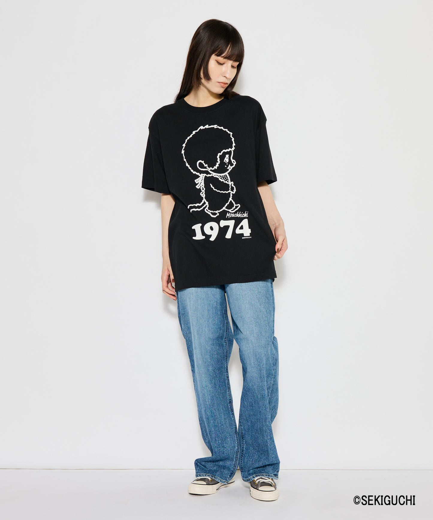 【MEN,WOMEN】モンチッチ シンプルプリントTシャツ