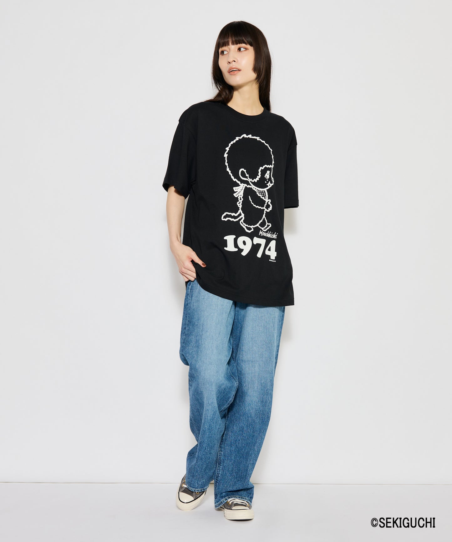 【MEN,WOMEN】モンチッチ シンプルプリントTシャツ