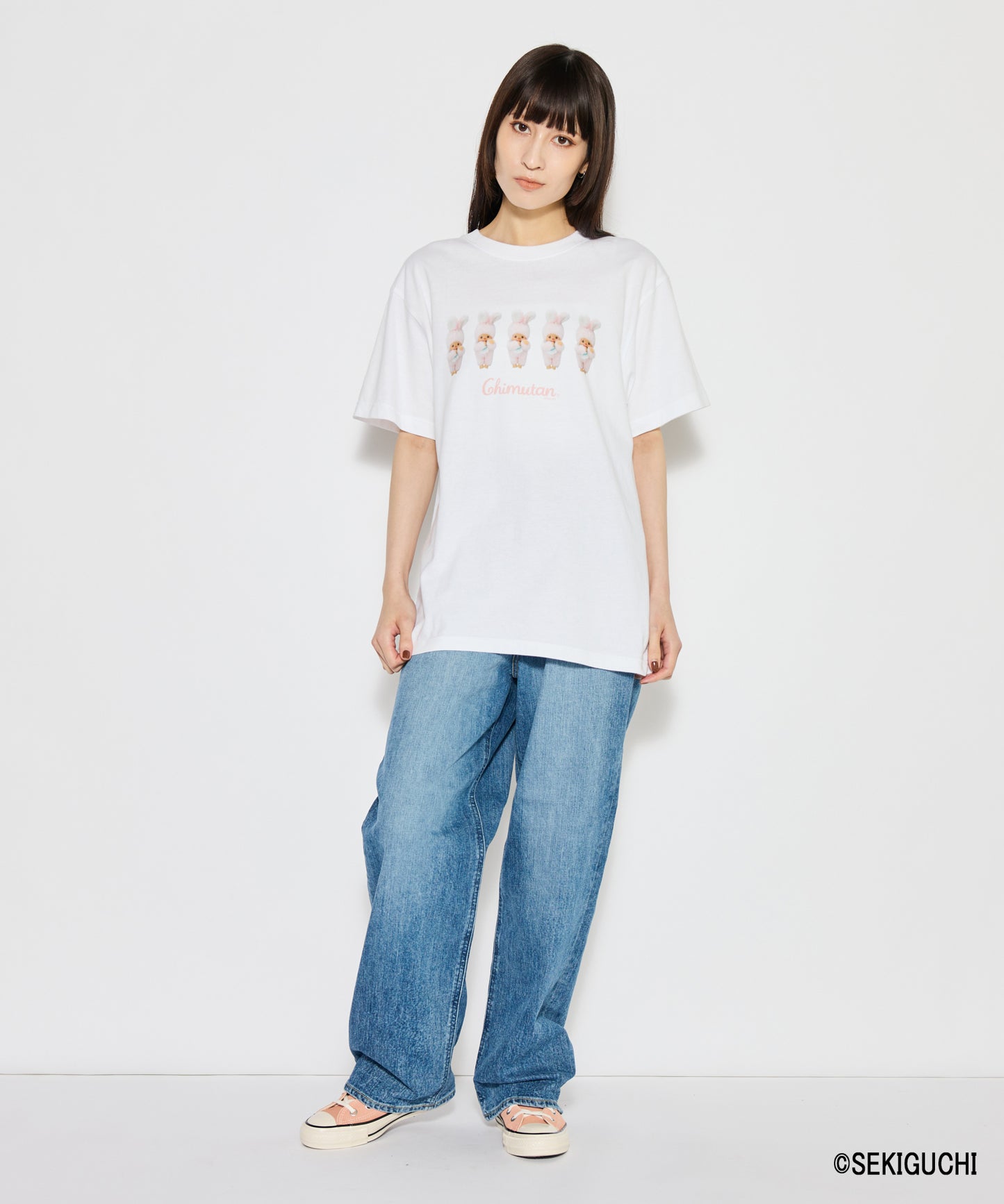 【MEN,WOMEN】モンチッチ ロゴプリントTシャツ