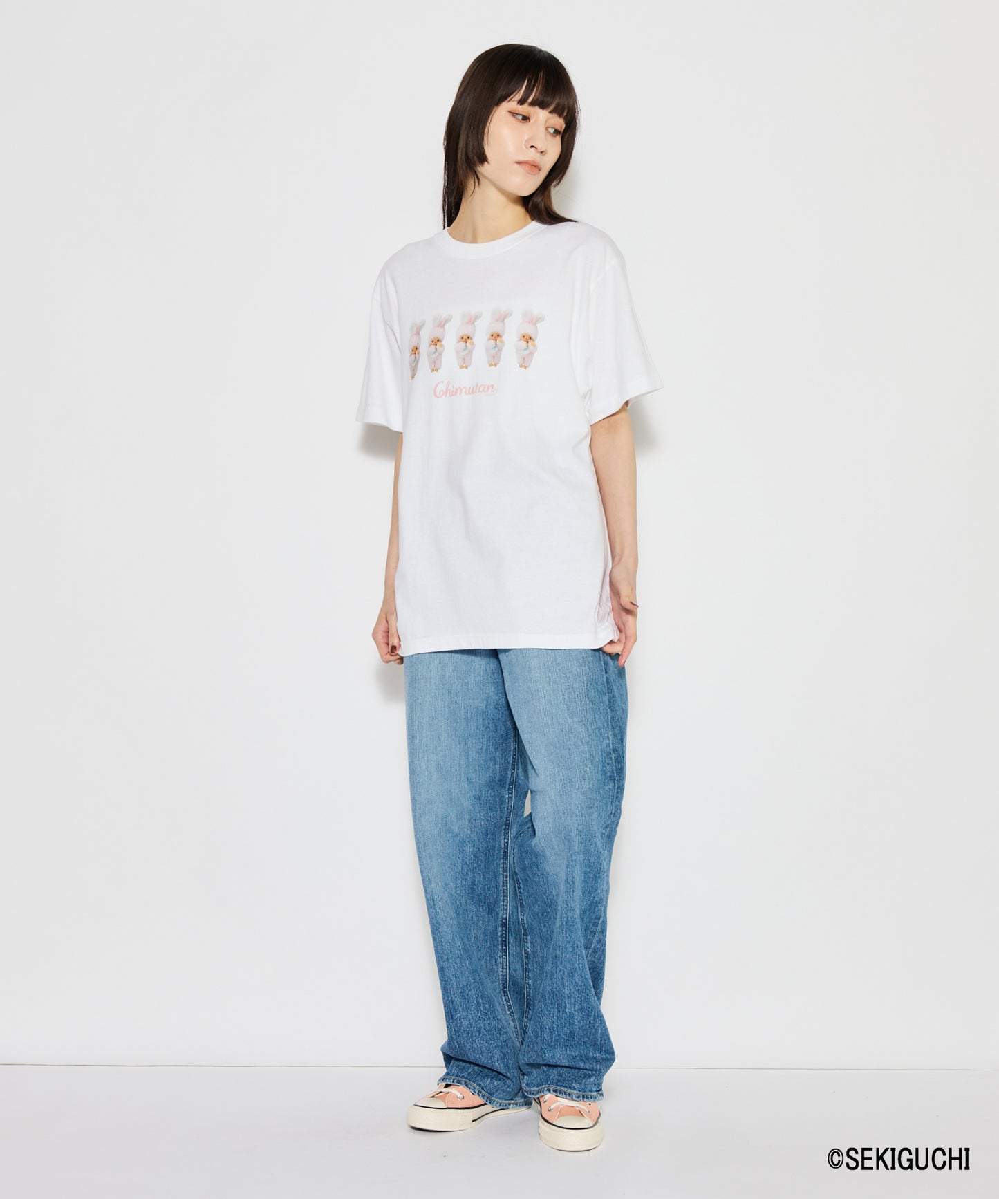 【MEN,WOMEN】モンチッチ ロゴプリントTシャツ