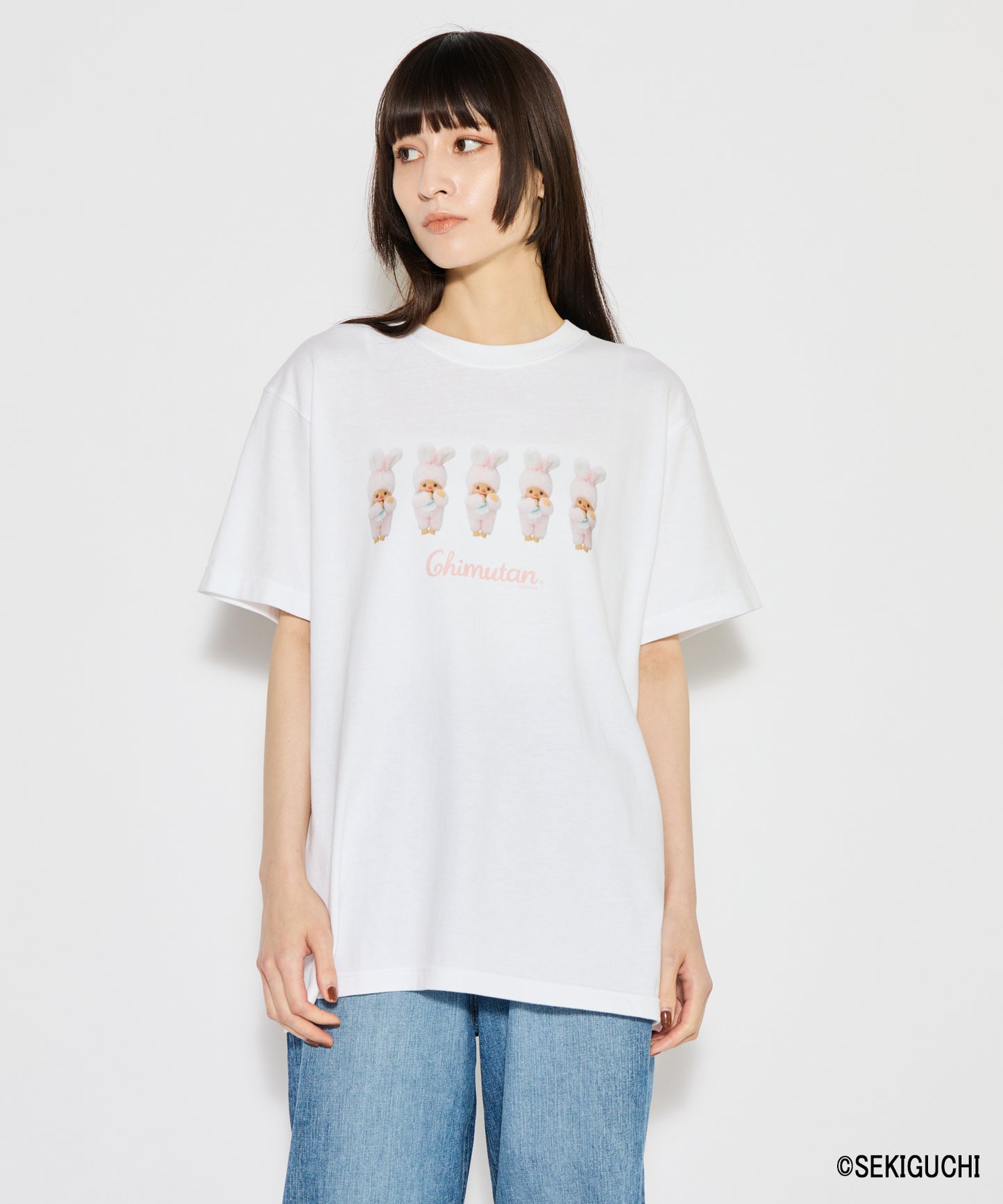 【MEN,WOMEN】モンチッチ ロゴプリントTシャツ