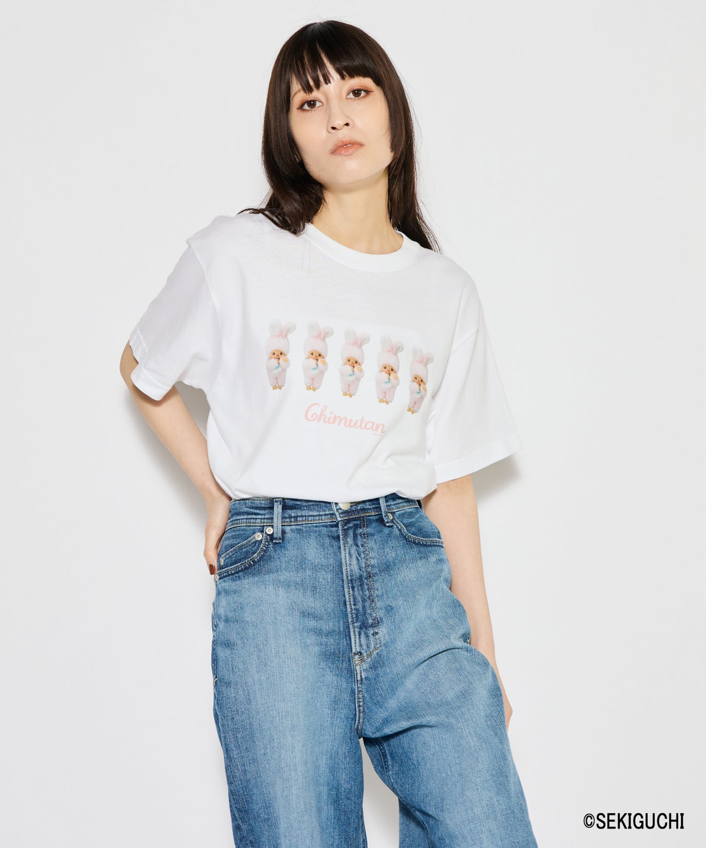 【MEN,WOMEN】モンチッチ ロゴプリントTシャツ