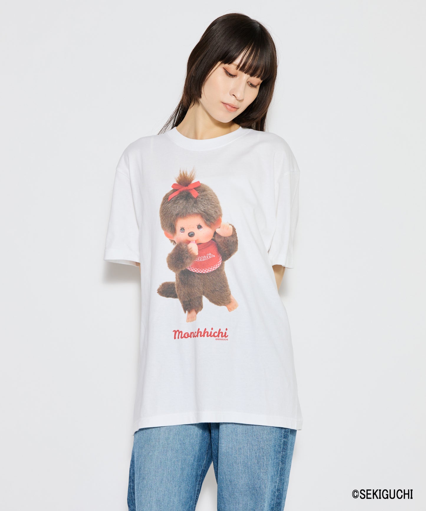 【MEN,WOMEN】モンチッチ BIGプリントTシャツ