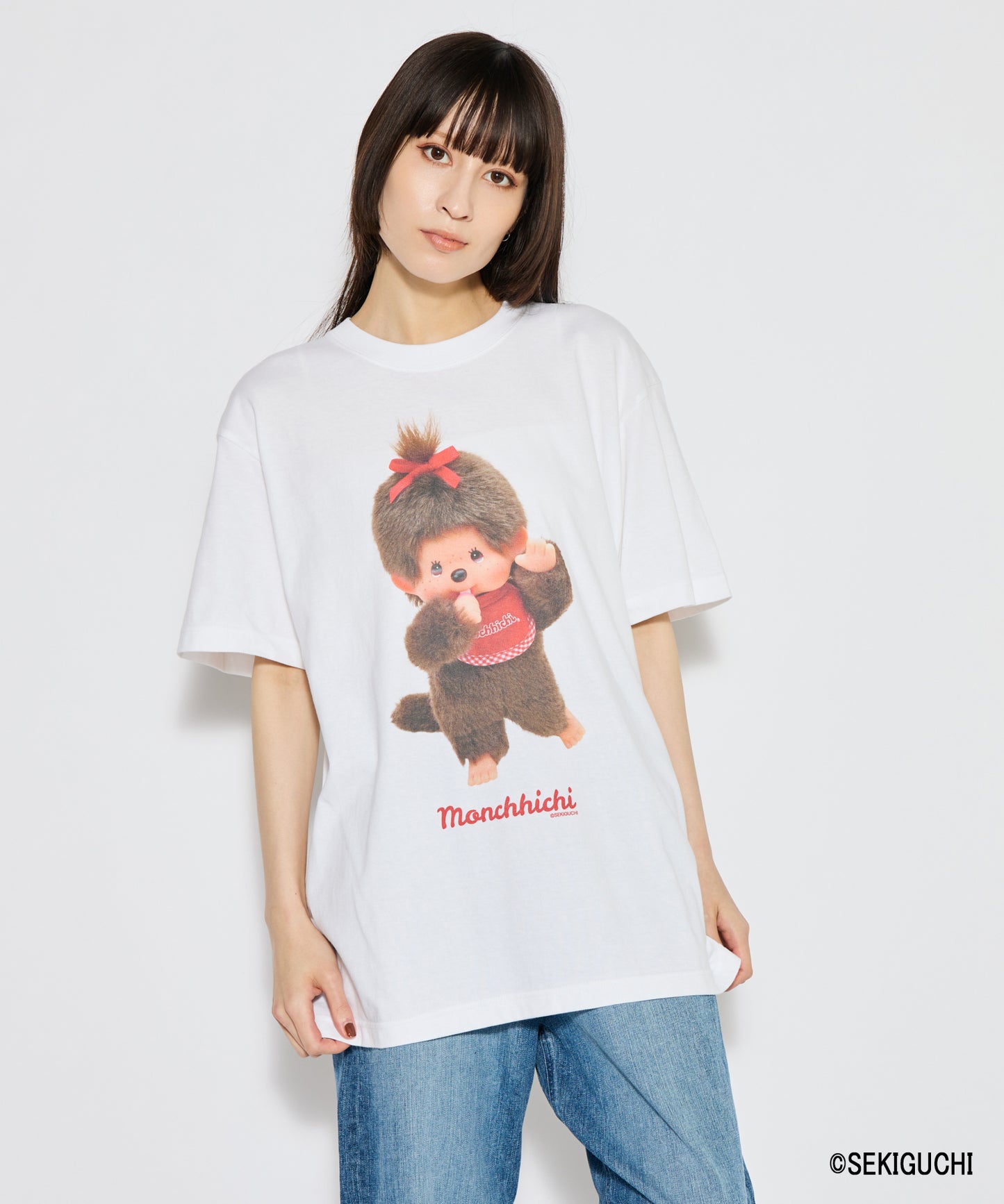 【MEN,WOMEN】モンチッチ BIGプリントTシャツ