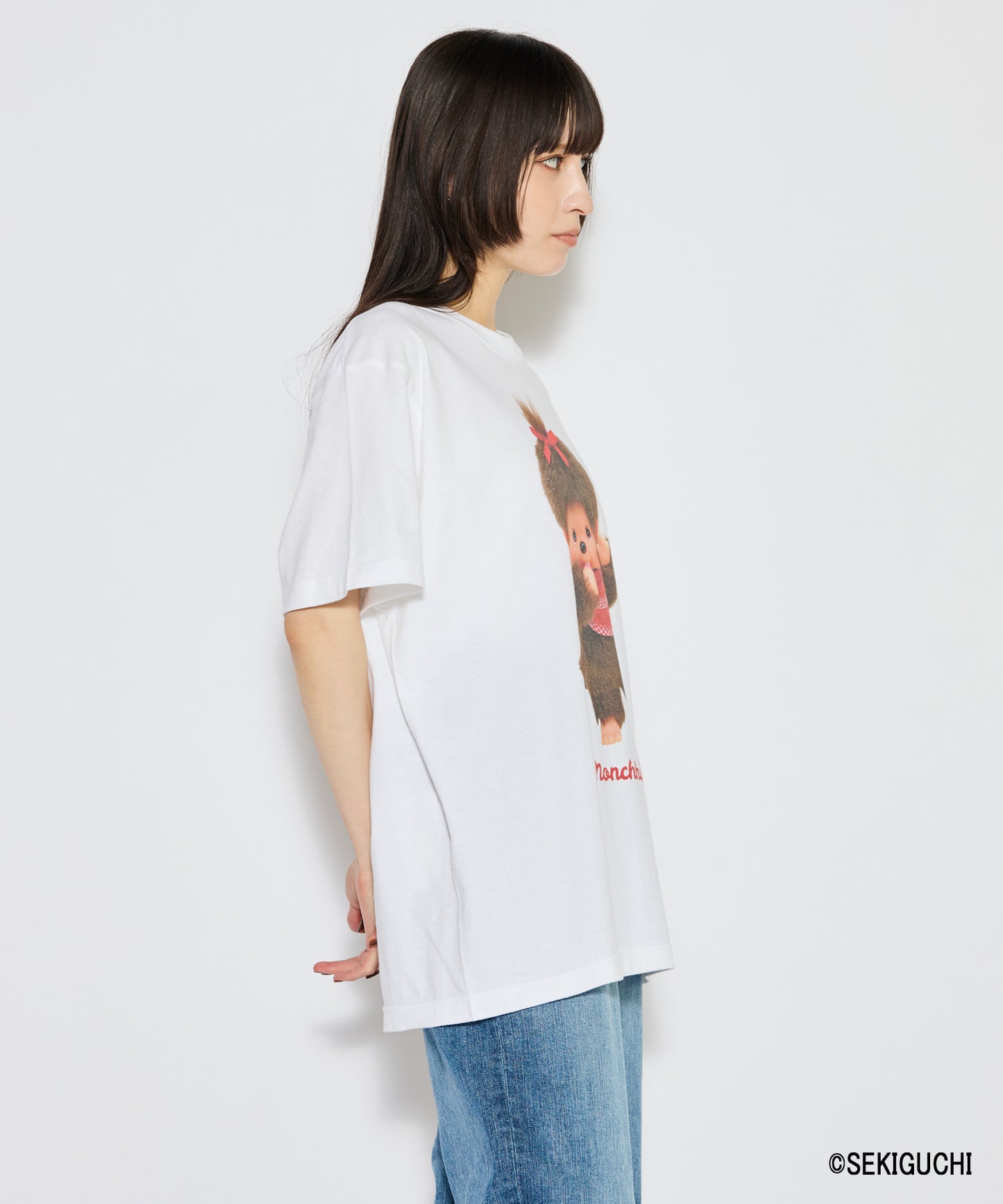 【MEN,WOMEN】モンチッチ BIGプリントTシャツ