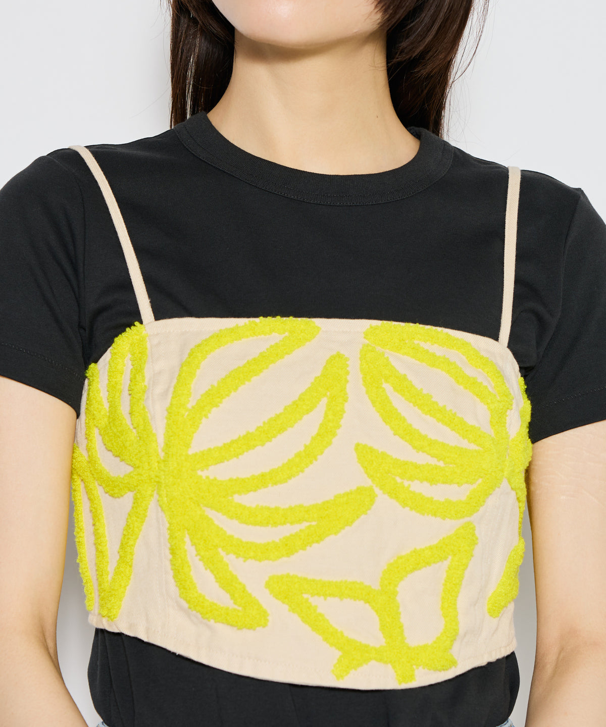 【WOMEN】LEIN リングヤーンアリ刺繍ビスチェ