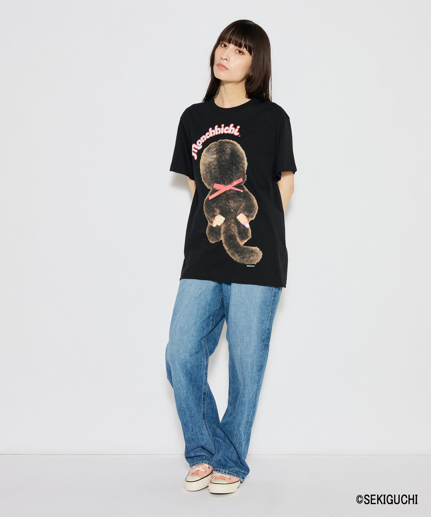 【MEN,WOMEN】モンチッチ BIGプリントTシャツ