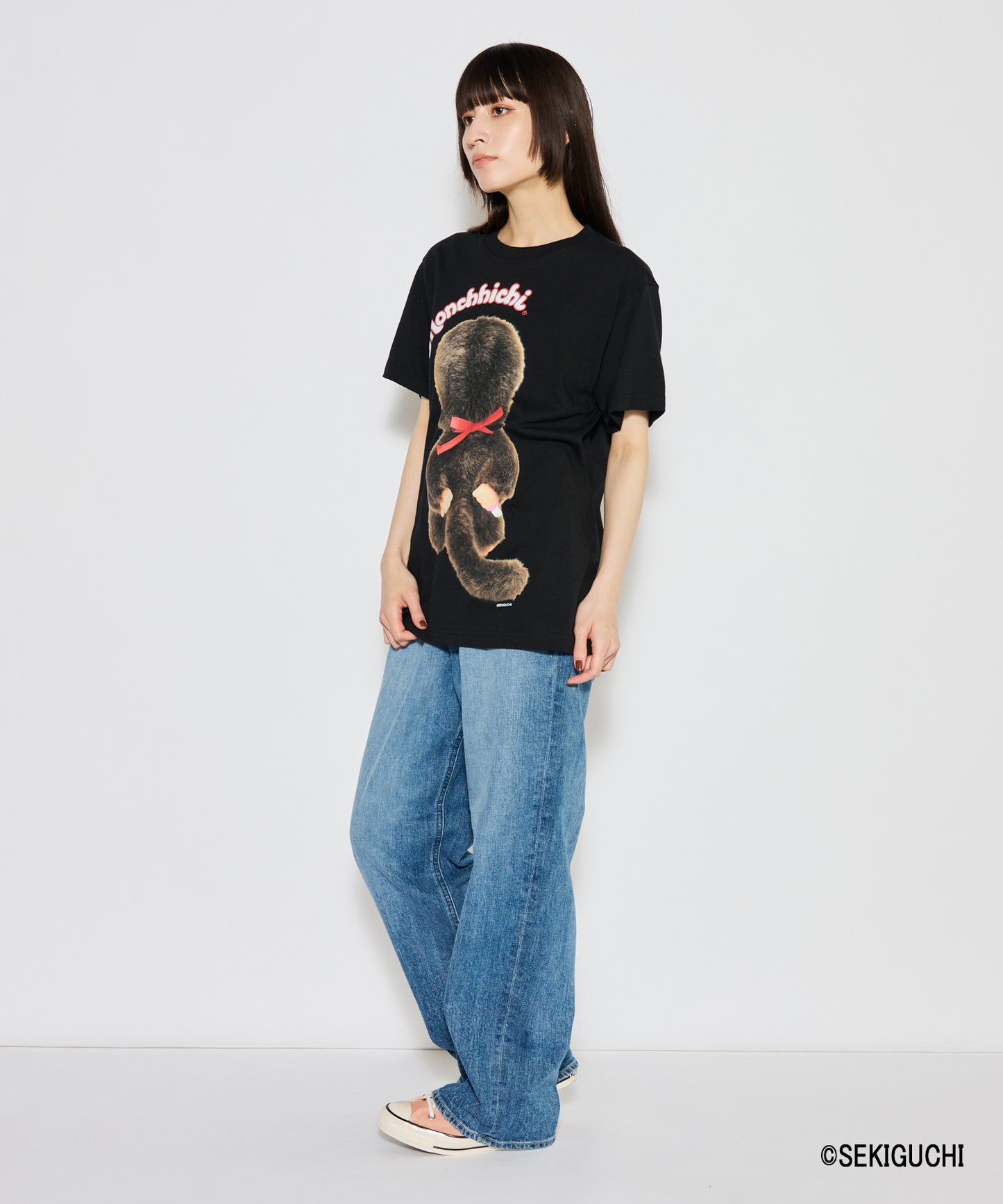 【MEN,WOMEN】モンチッチ BIGプリントTシャツ