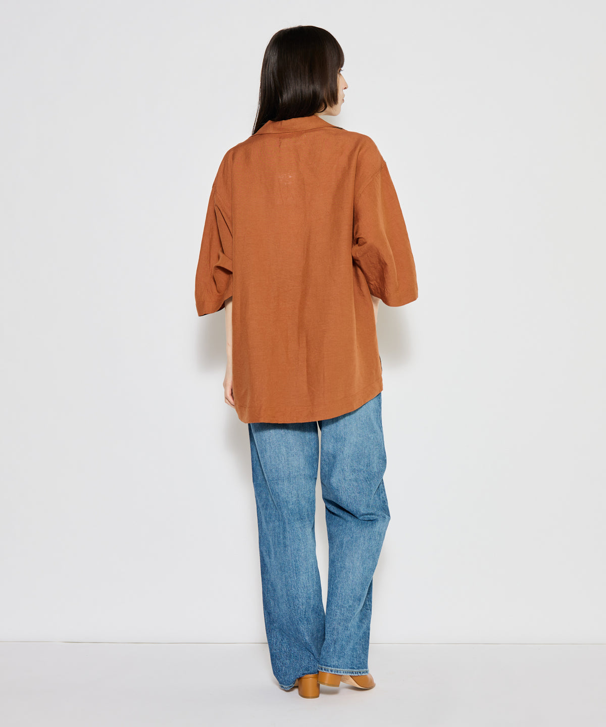 【MEN,WOMEN】LEIN / リネン混タオル刺繍シャツ