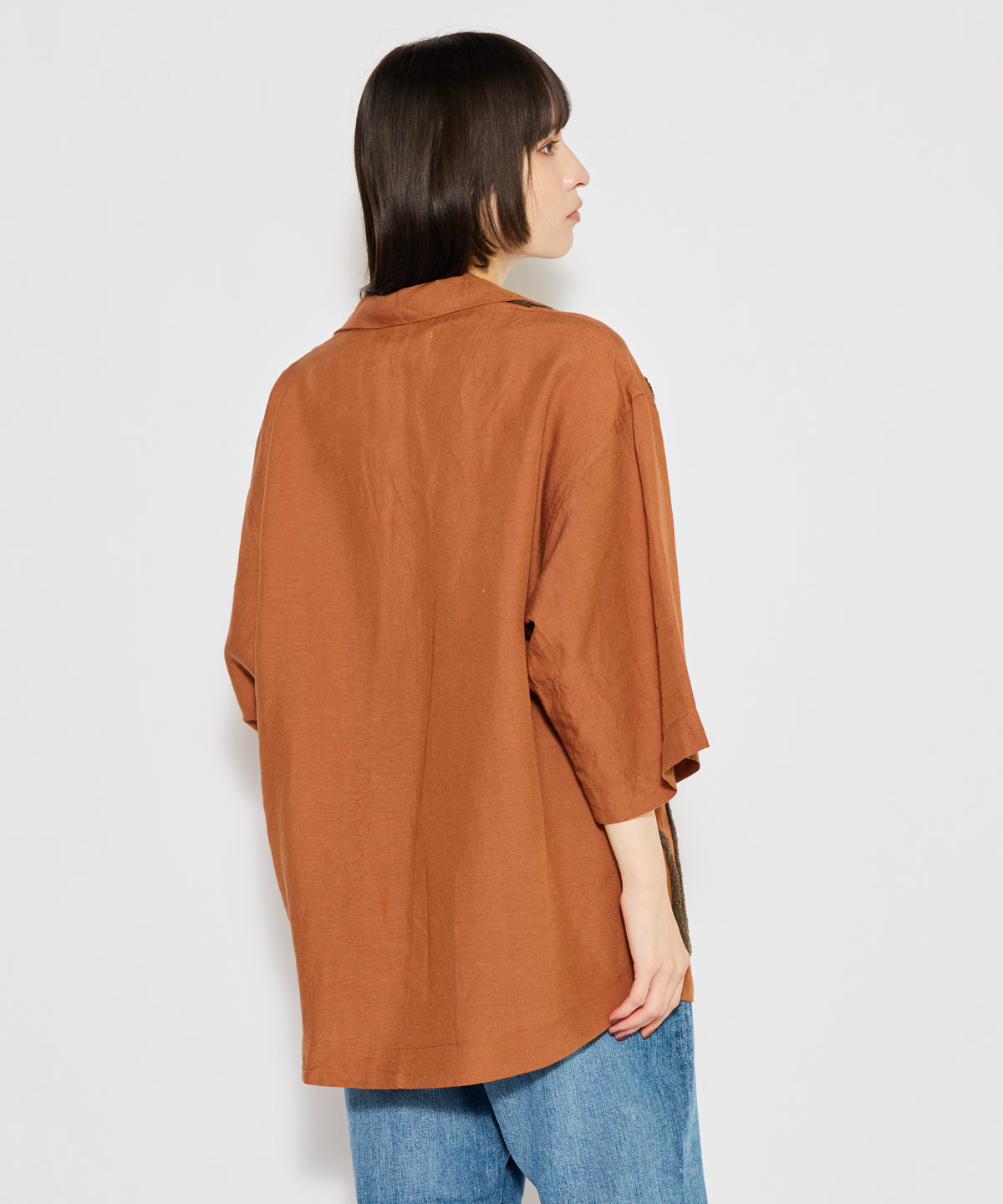 【MEN,WOMEN】LEIN / リネン混タオル刺繍シャツ