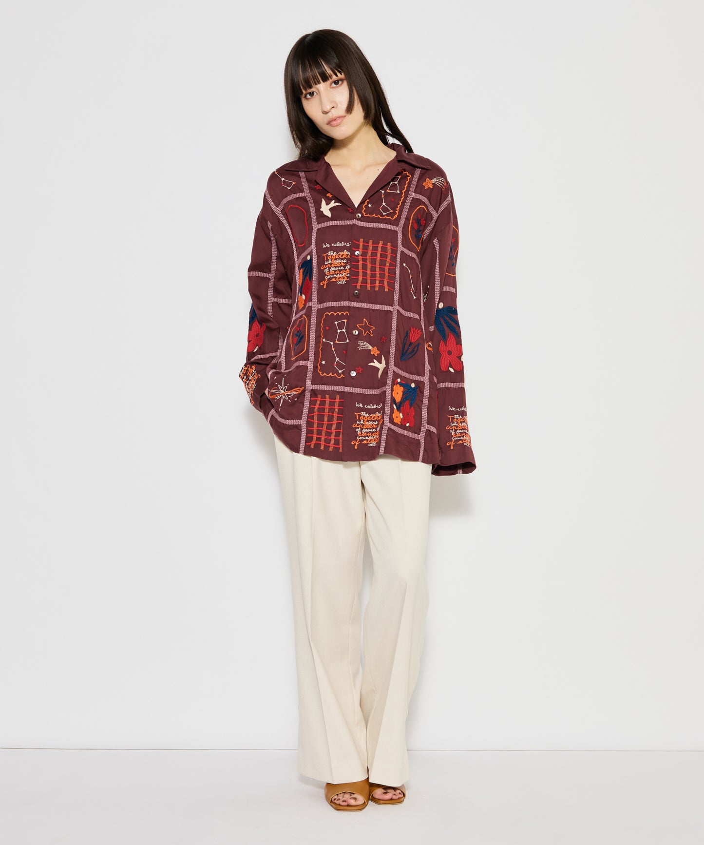 【MEN , WOMEN】LEIN / パッチワーク刺繍シャツ